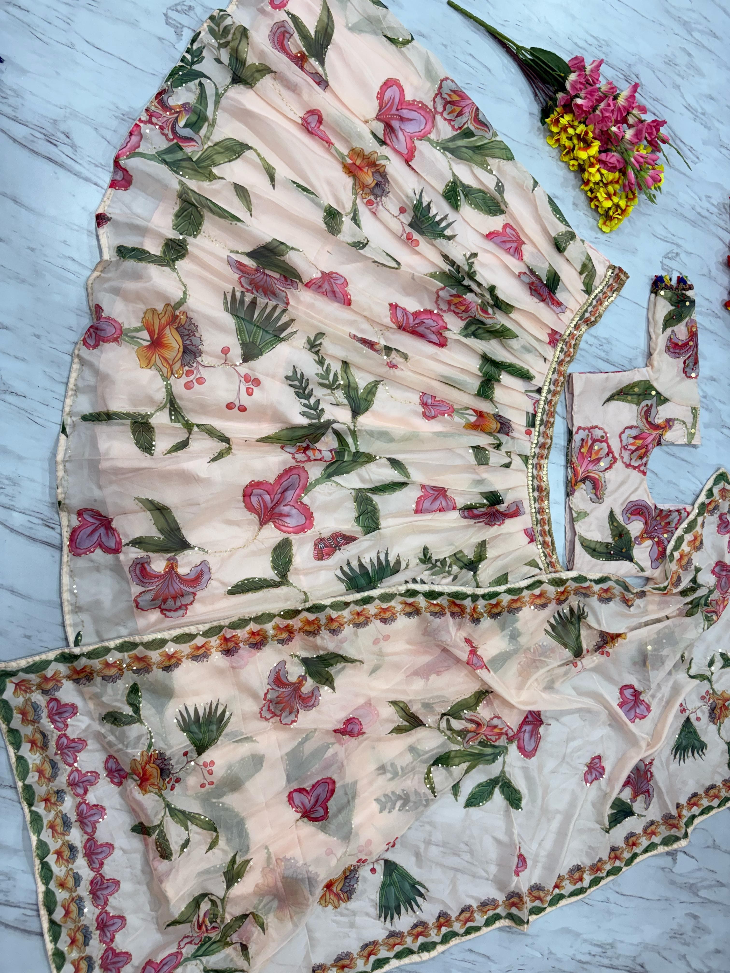 FLORAL HANDWORK LEHENGA