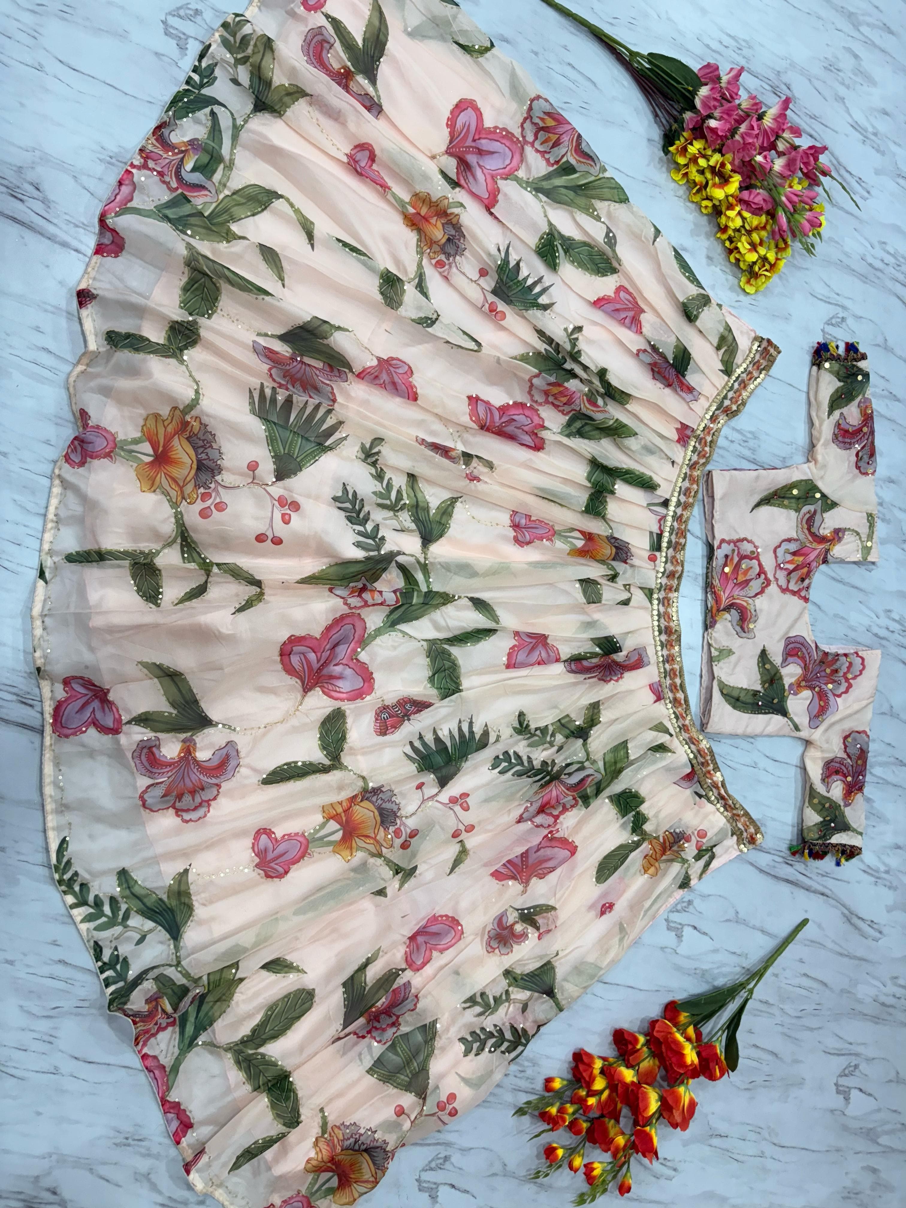 FLORAL HANDWORK LEHENGA