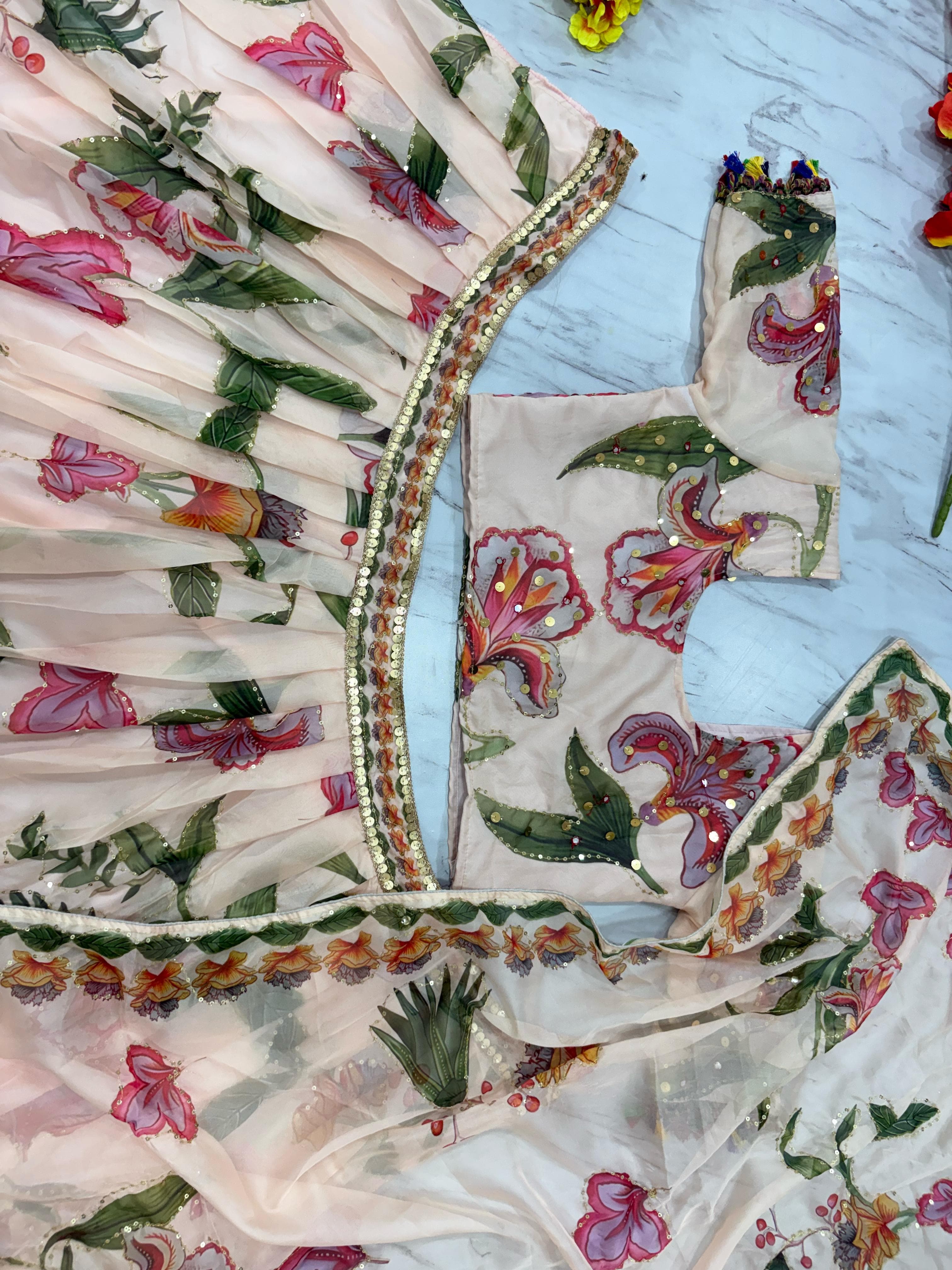 FLORAL HANDWORK LEHENGA
