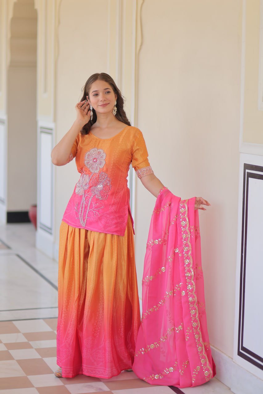 PREMIUM SHARARA TOP DRESS