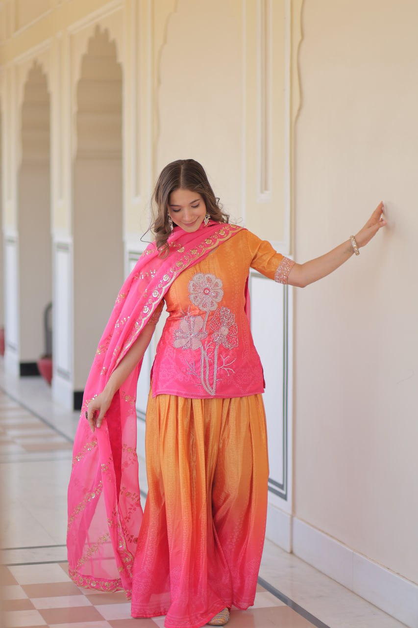 PREMIUM SHARARA TOP DRESS