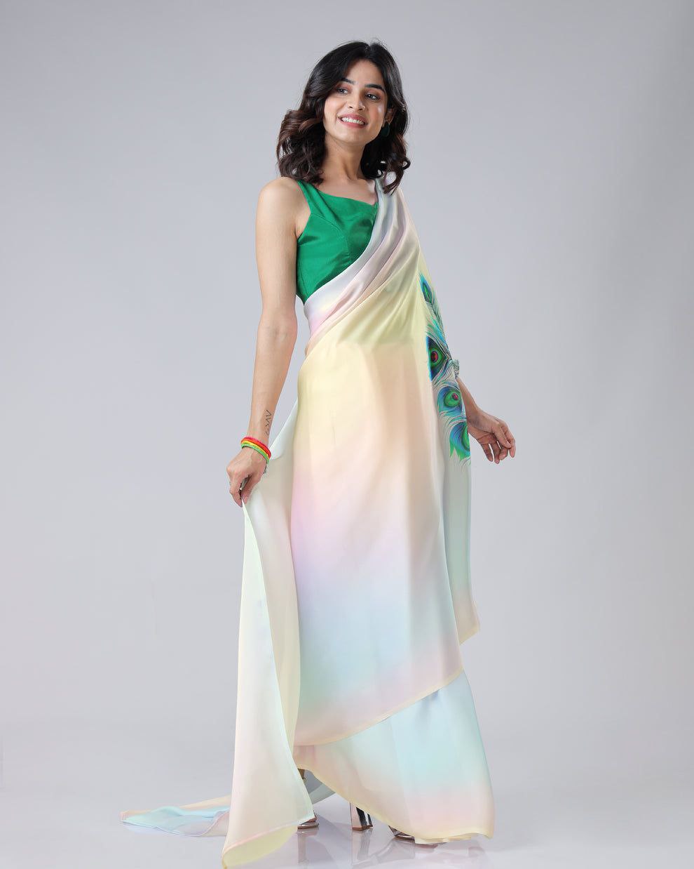 2 STYLE READY TO WEAR SAREE L