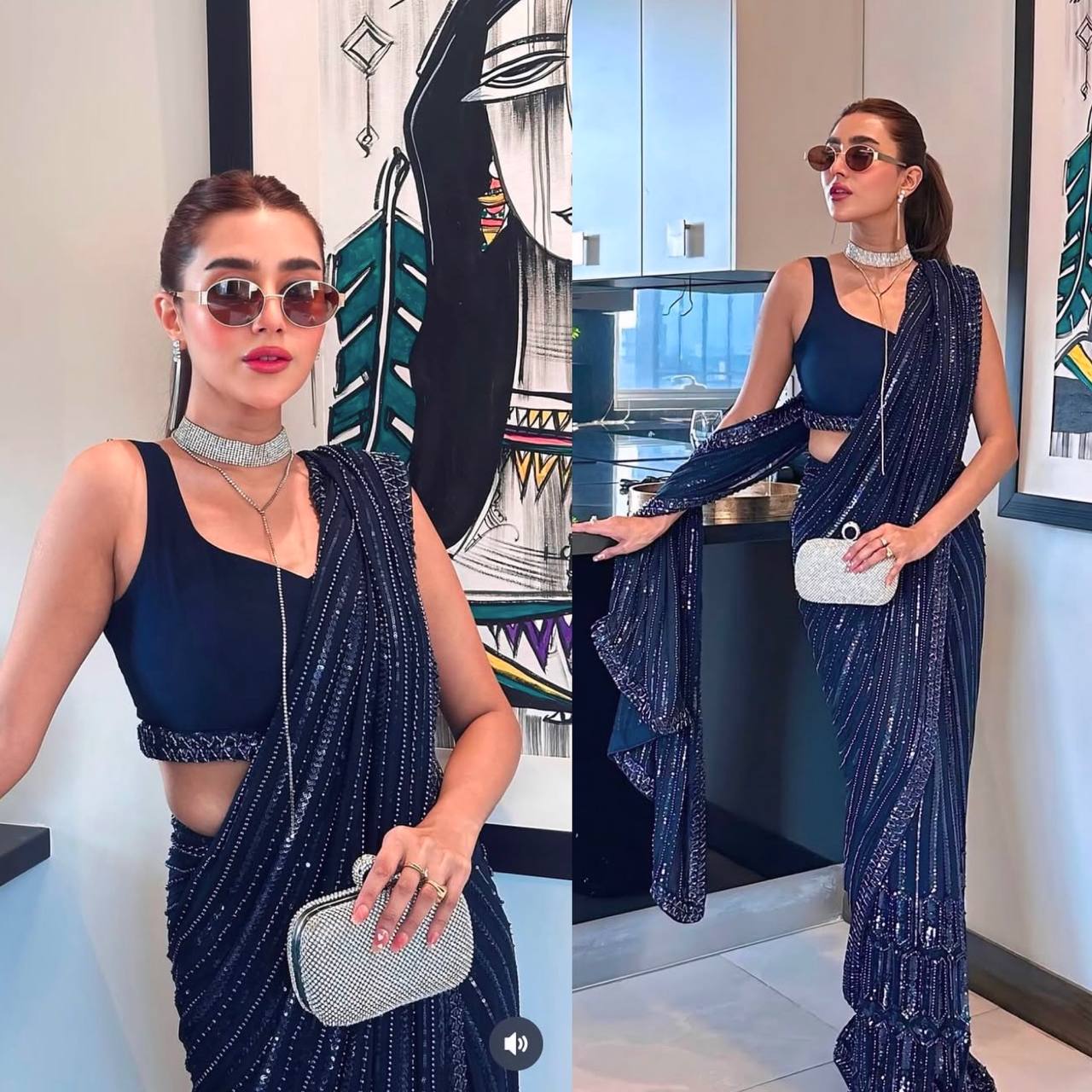 BEAUTIFUL SEQUINS WORK SAREE