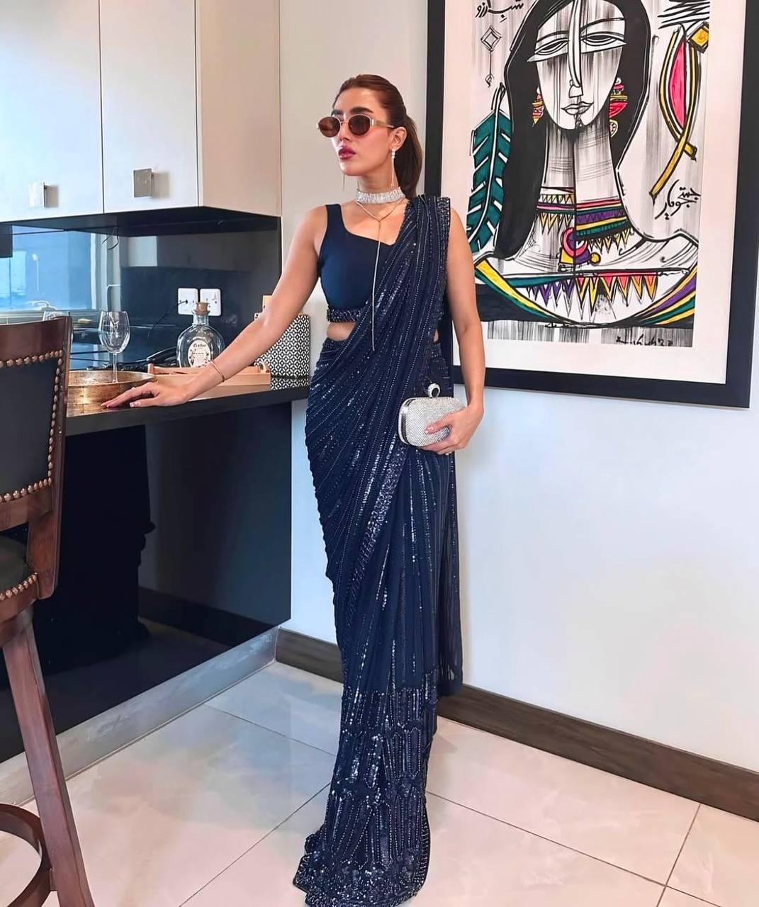 BEAUTIFUL SEQUINS WORK SAREE