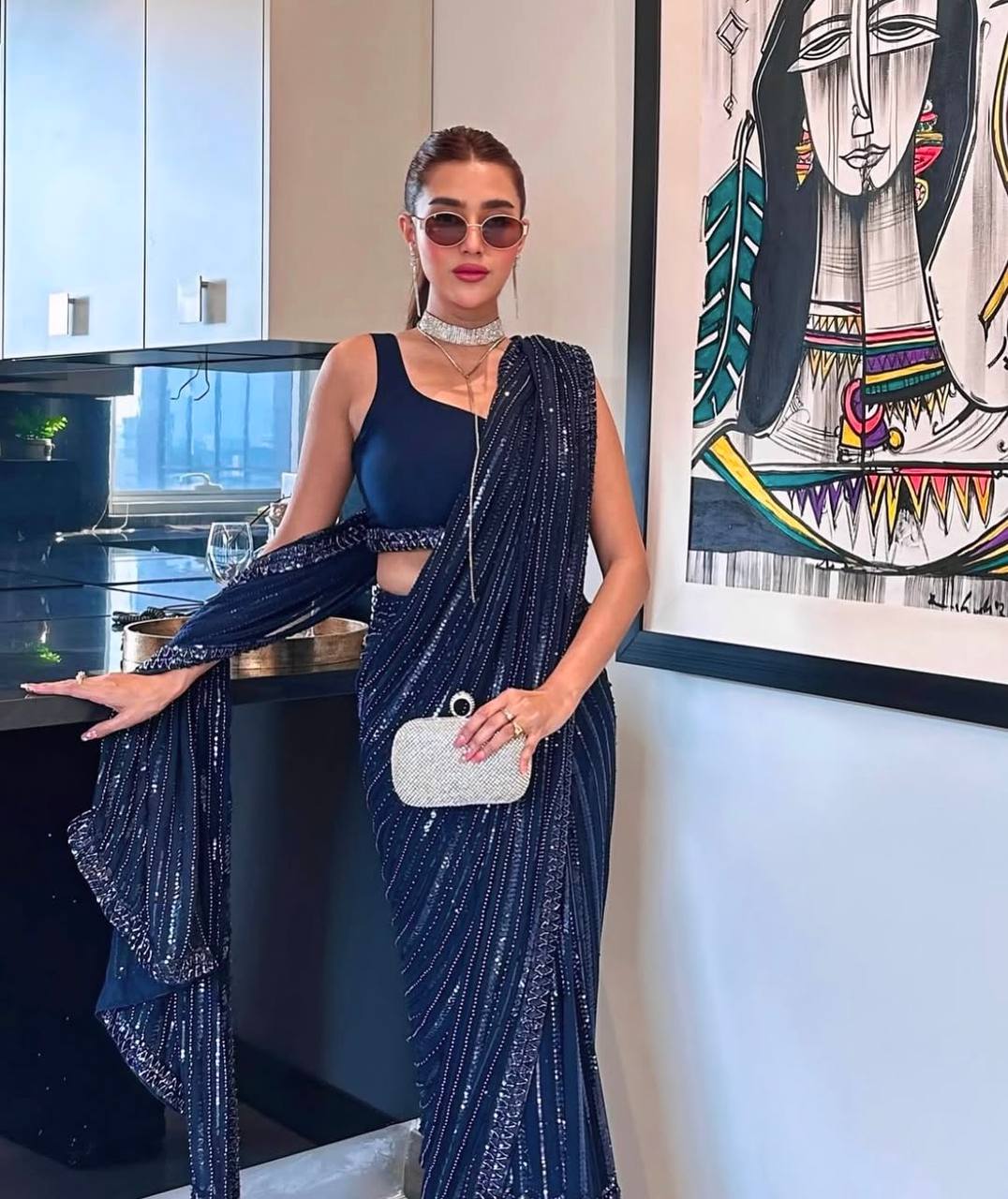 BEAUTIFUL SEQUINS WORK SAREE