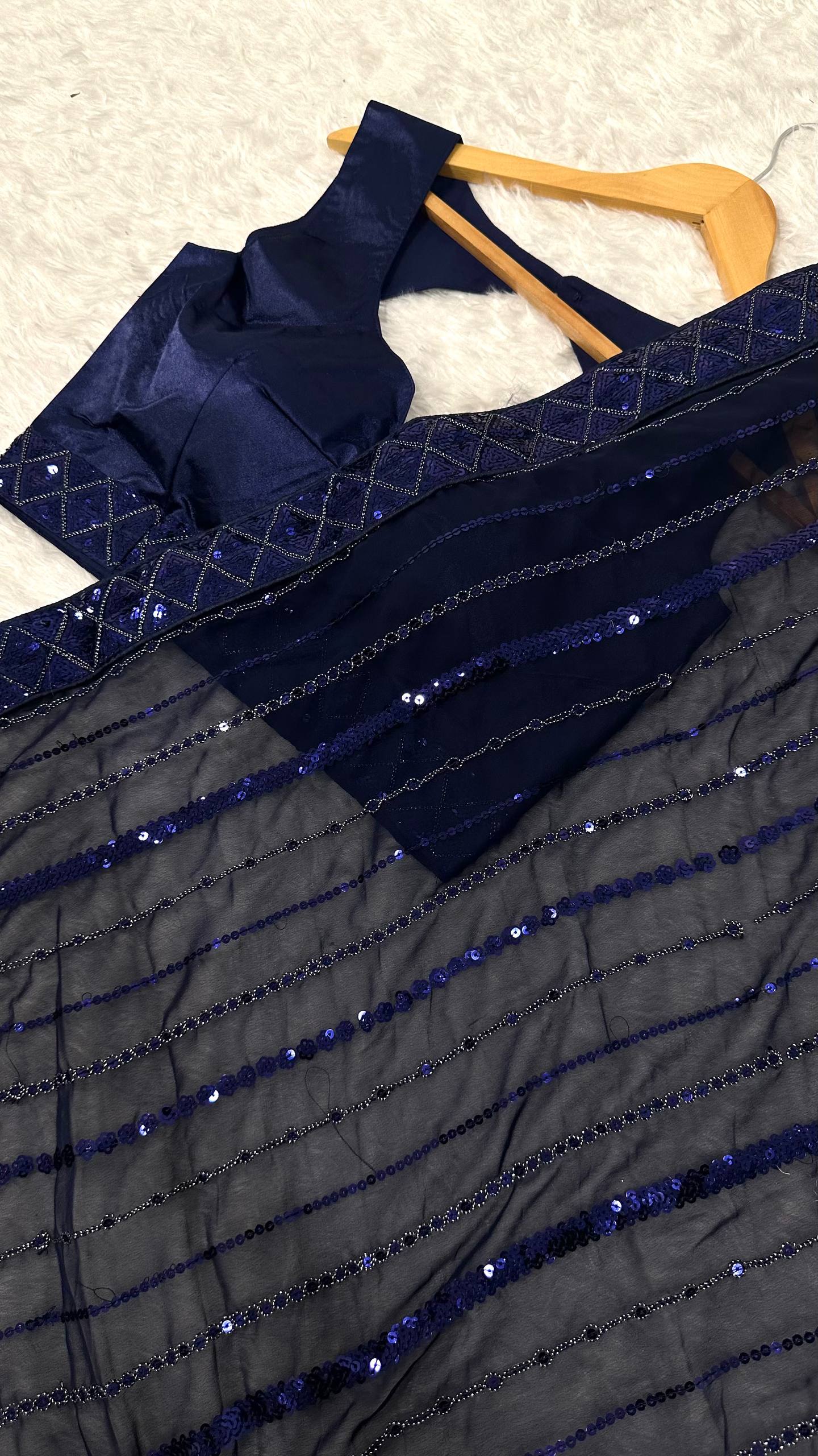 BEAUTIFUL SEQUINS WORK SAREE
