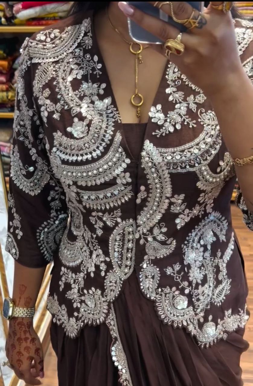 READY TO WEAR SAREE WITH FULL STITCHED JACKET