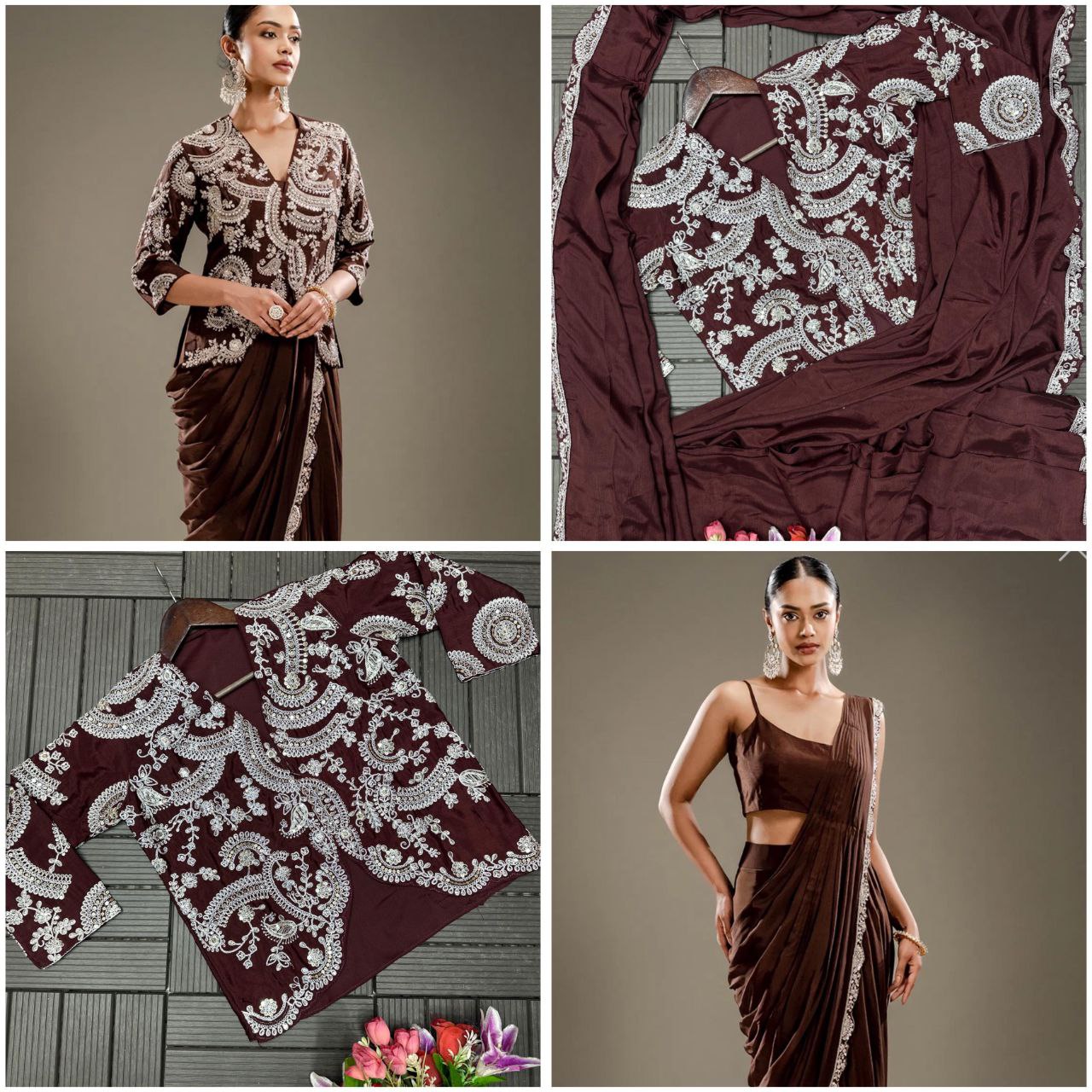 READY TO WEAR SAREE WITH FULL STITCHED JACKET