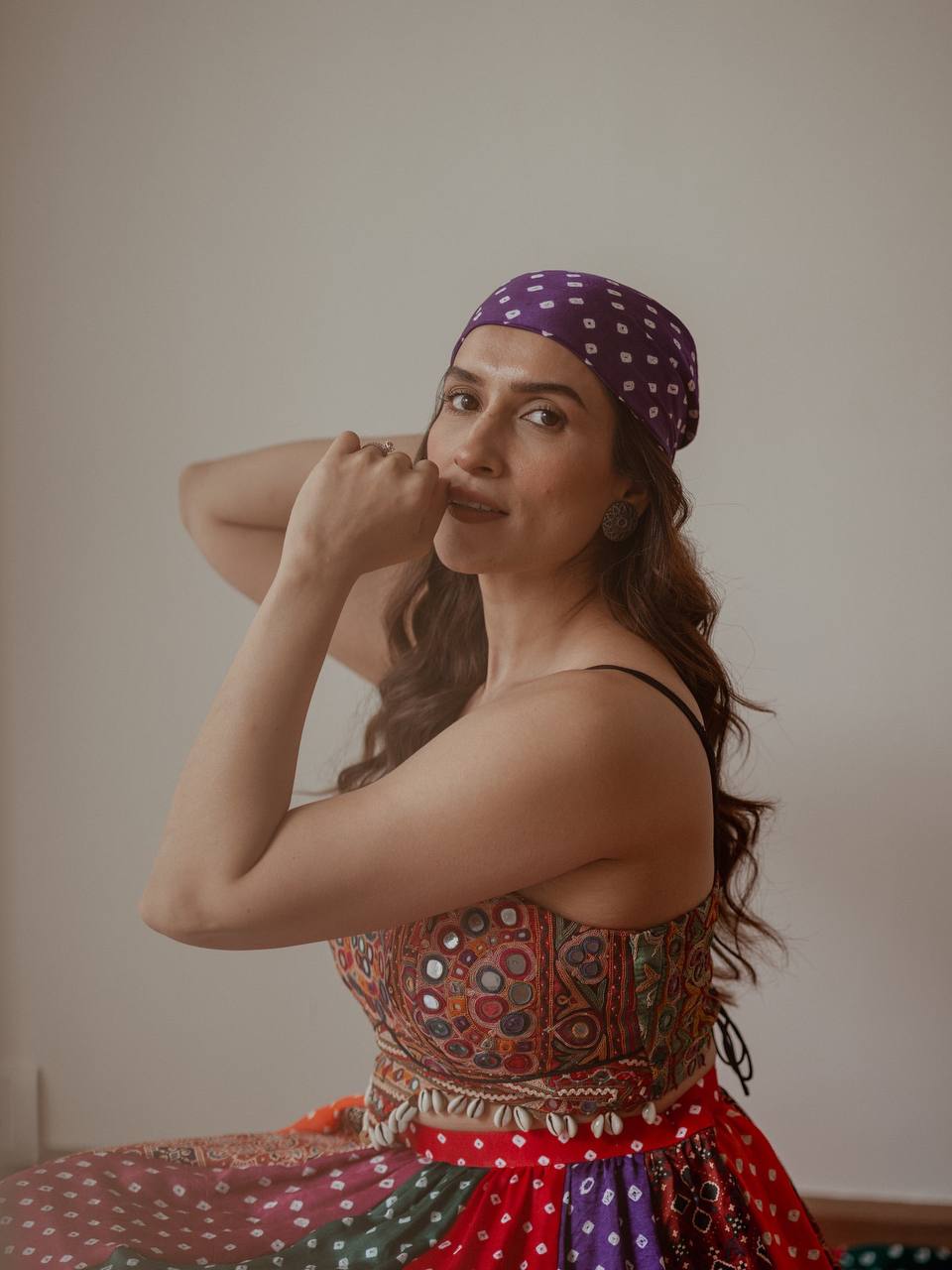 MULTICOLOUR CROP TOP LEHENGA