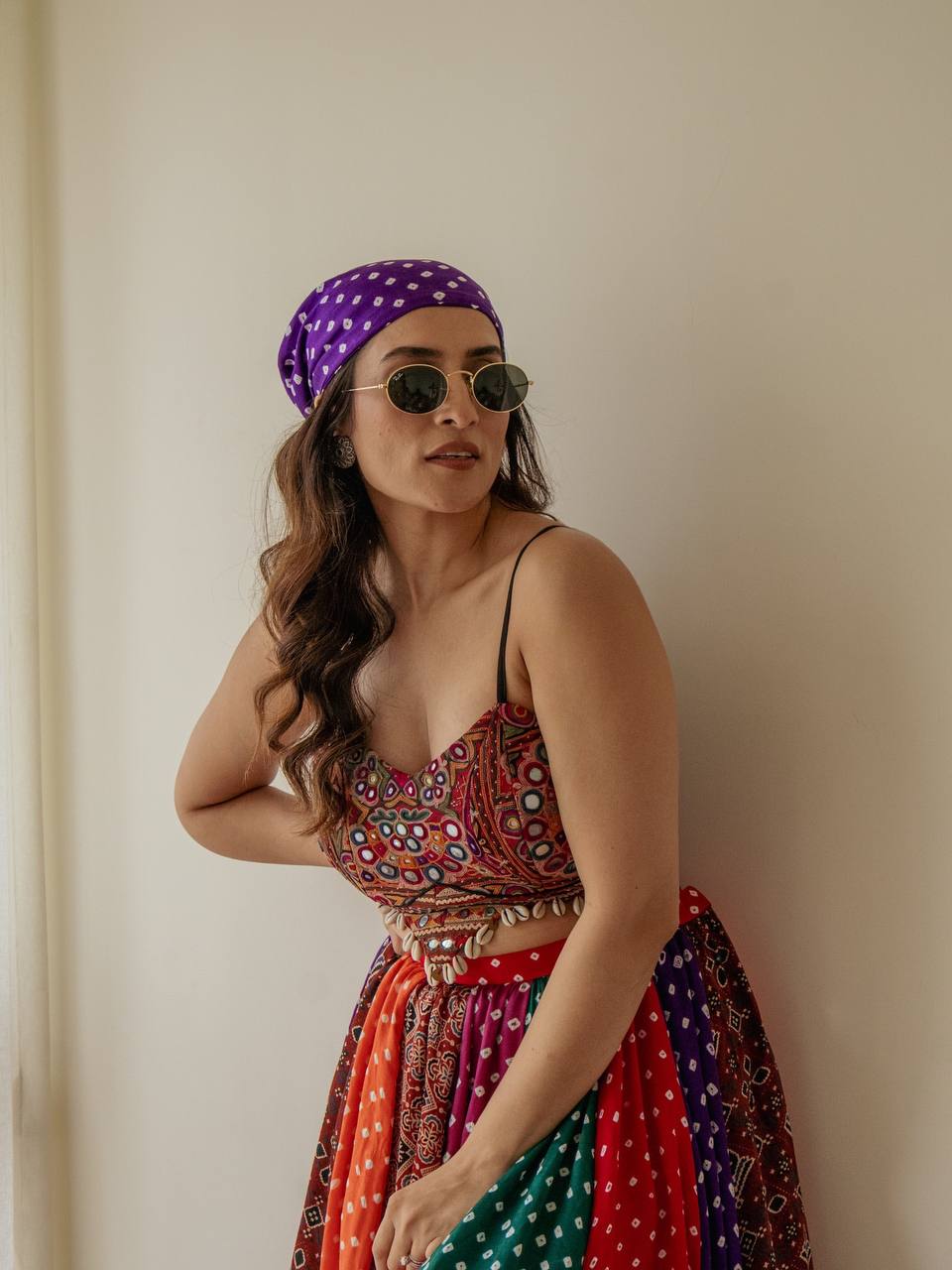 MULTICOLOUR CROP TOP LEHENGA