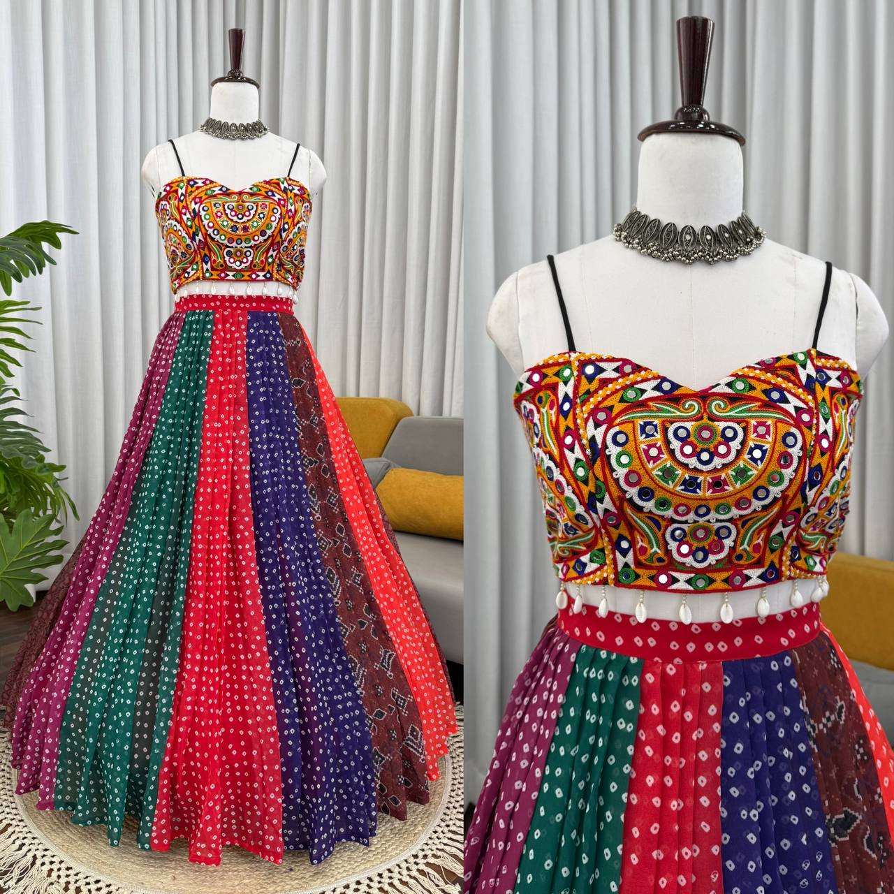MULTICOLOUR CROP TOP LEHENGA