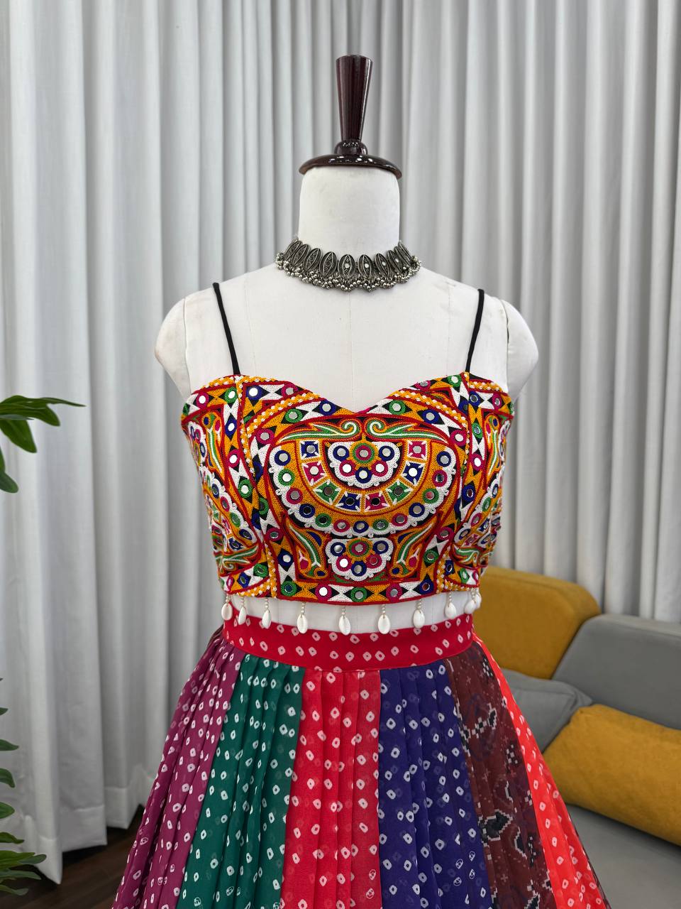 MULTICOLOUR CROP TOP LEHENGA