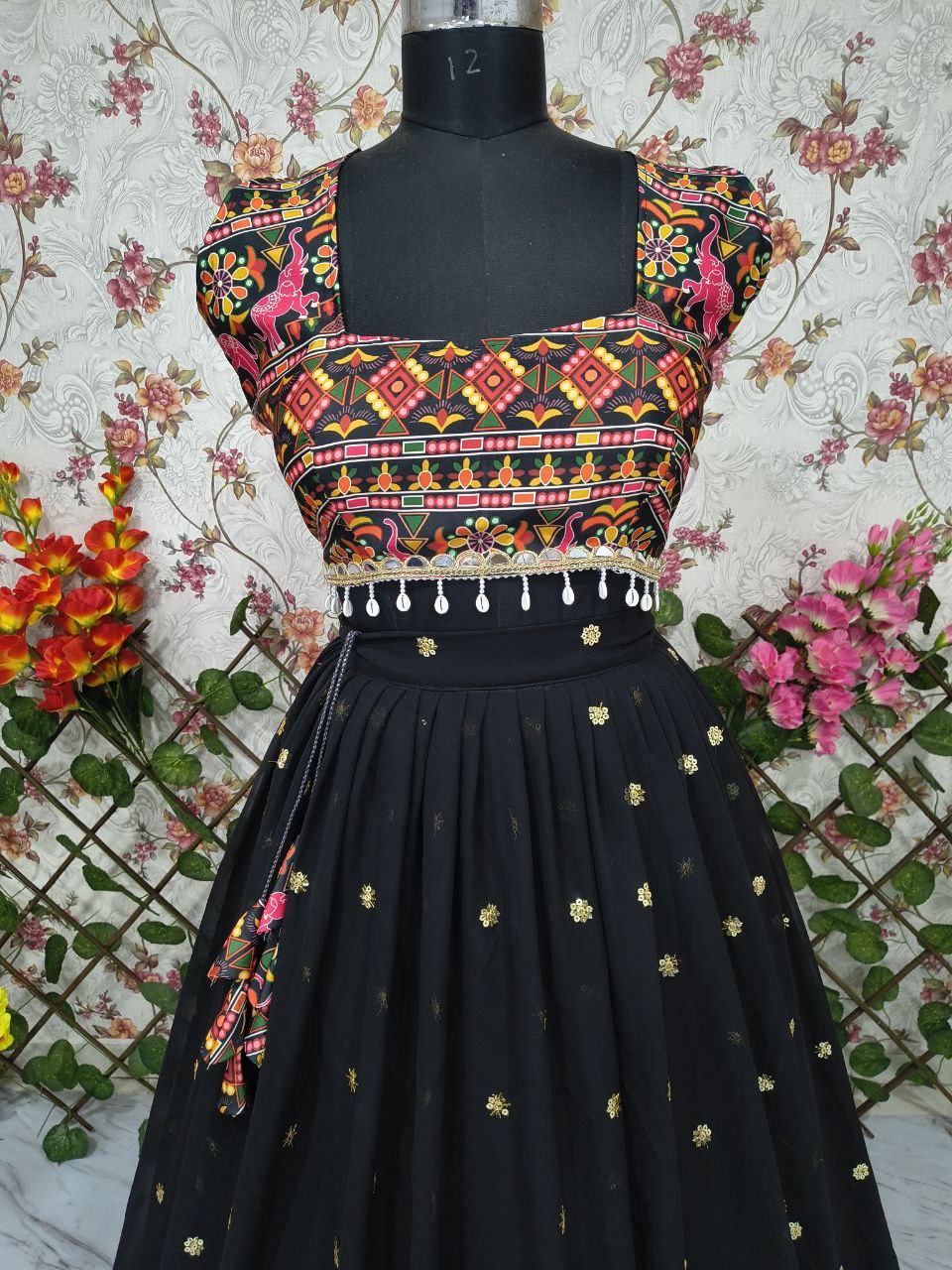 REAL MIRROR WORK LEHENGA
