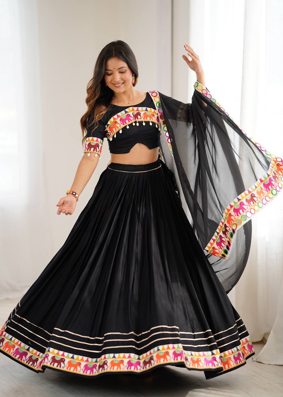 REAL MIRROR WORK NAVRATRI LEHENGA