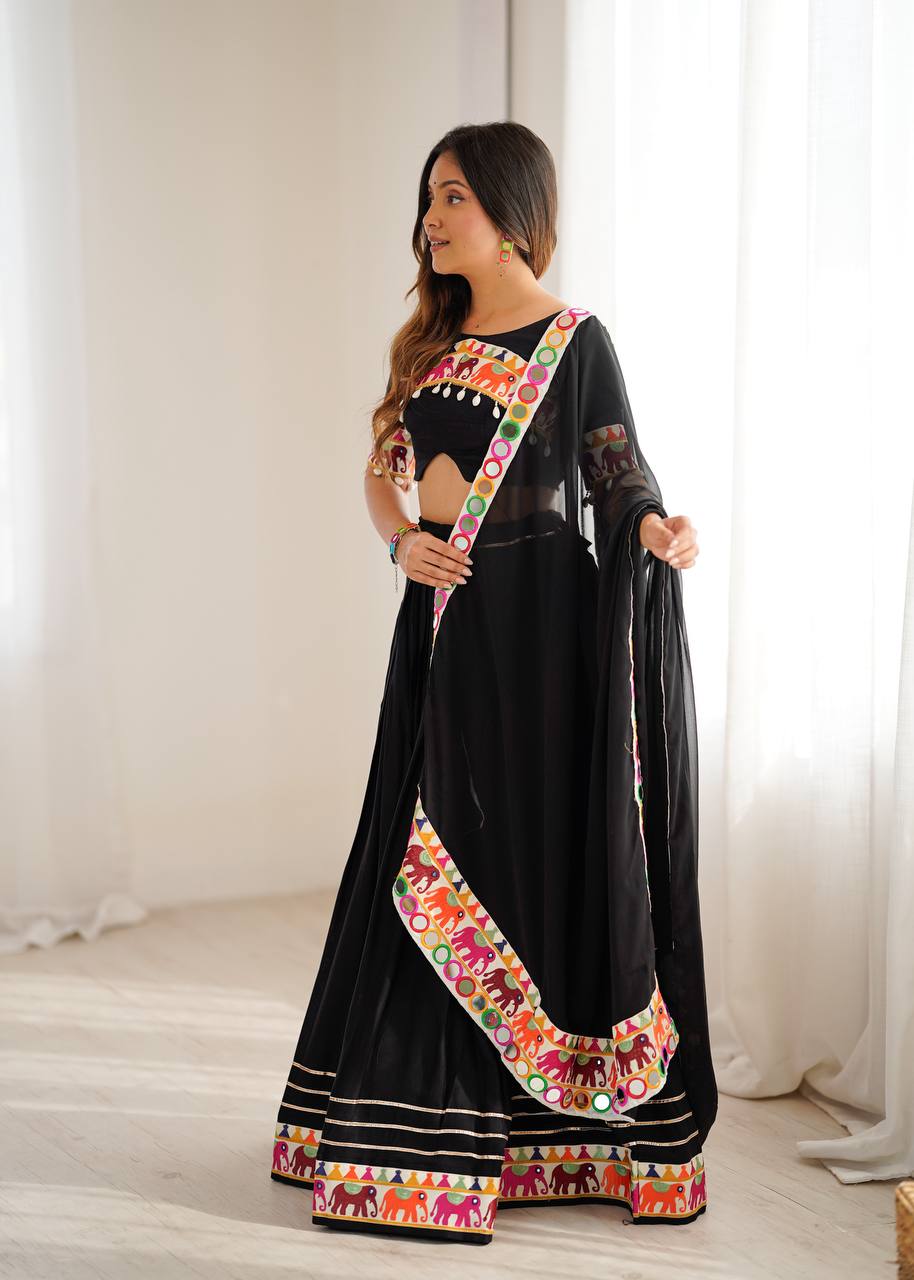 REAL MIRROR WORK NAVRATRI LEHENGA