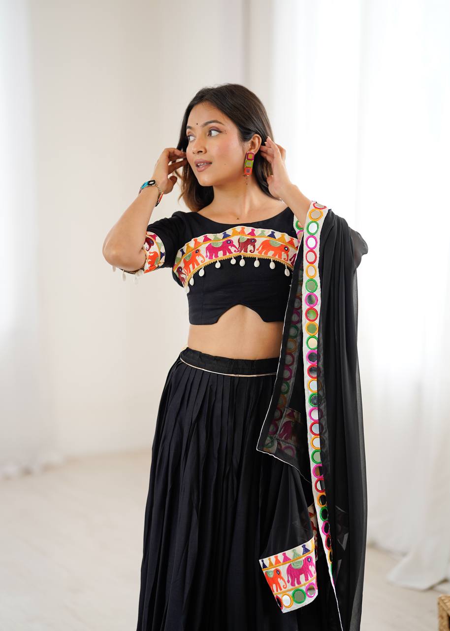 REAL MIRROR WORK NAVRATRI LEHENGA
