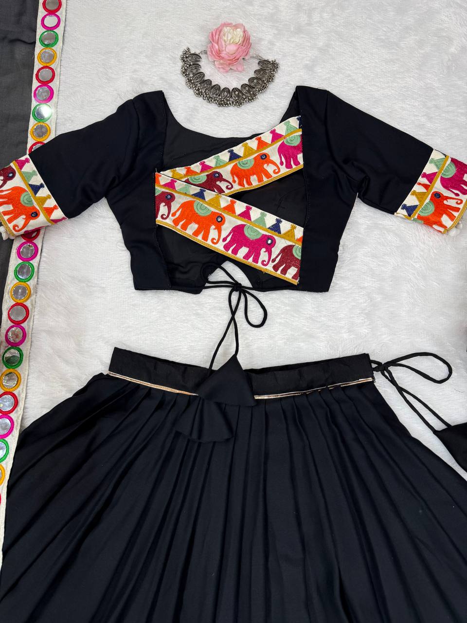 REAL MIRROR WORK NAVRATRI LEHENGA