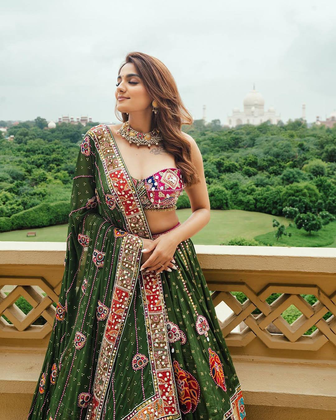 NAVRATRI MIRROR WORK LEHENGA