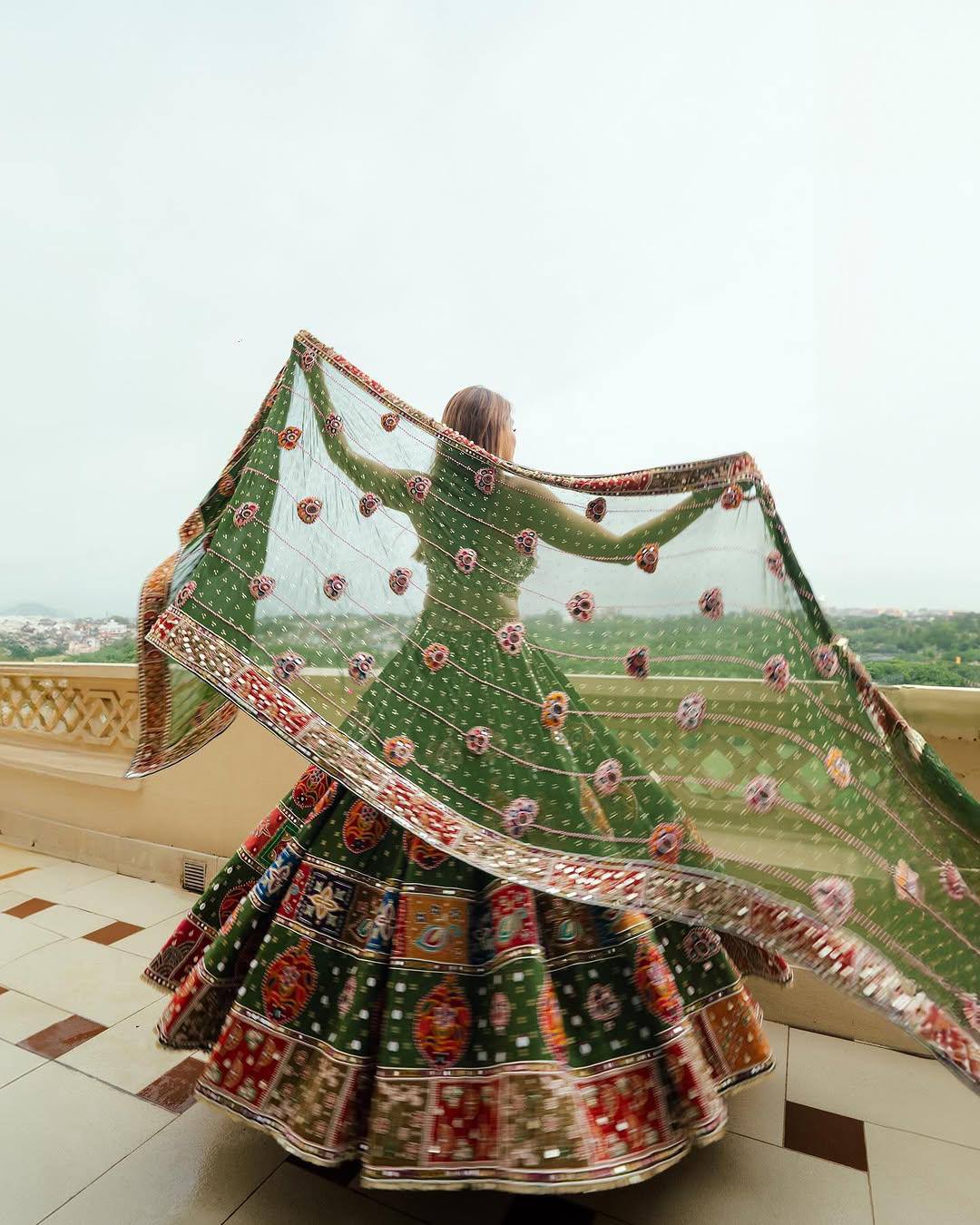 NAVRATRI MIRROR WORK LEHENGA