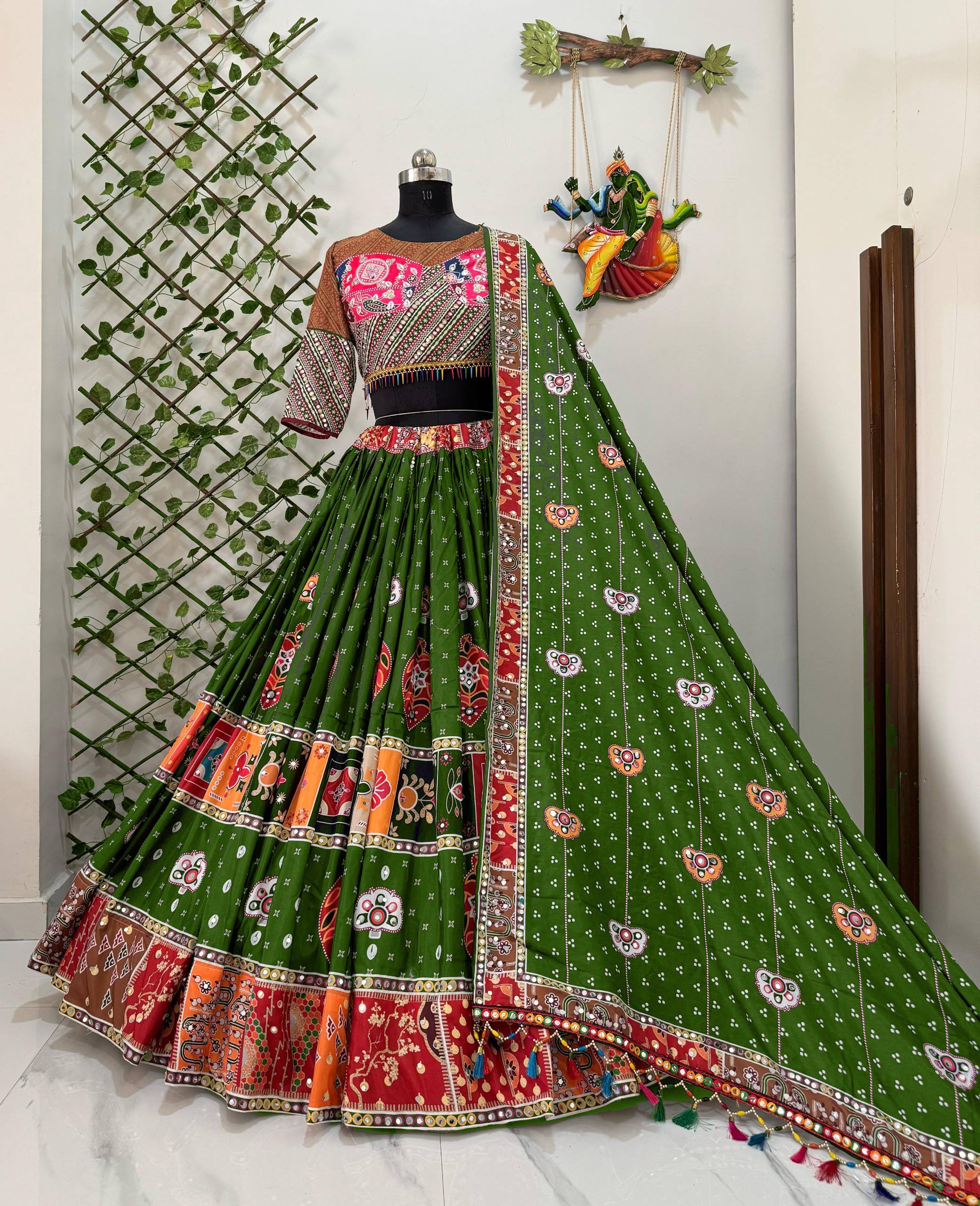 NAVRATRI MIRROR WORK LEHENGA