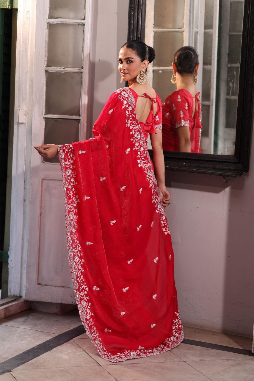 RED LOVE SAREE