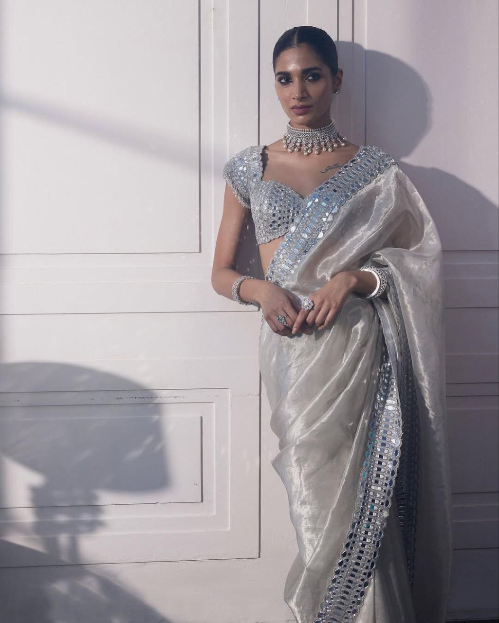 REAL MIRROR WORK SAREE