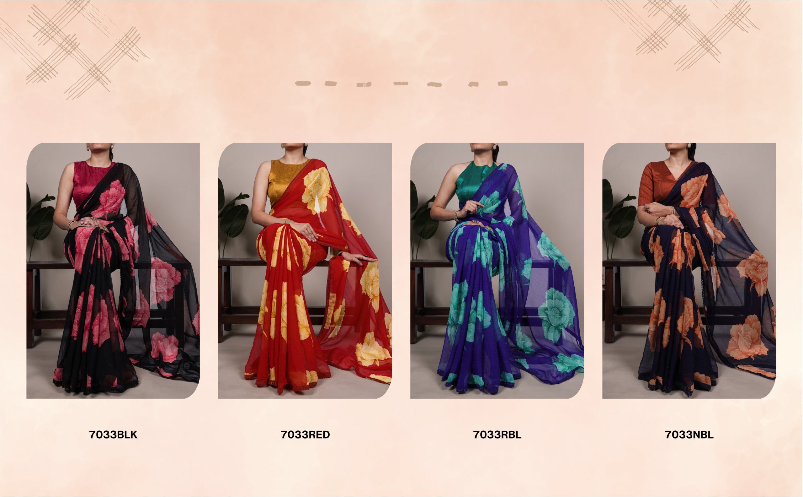 The perfect harmony of airy chiffon and blooming florals