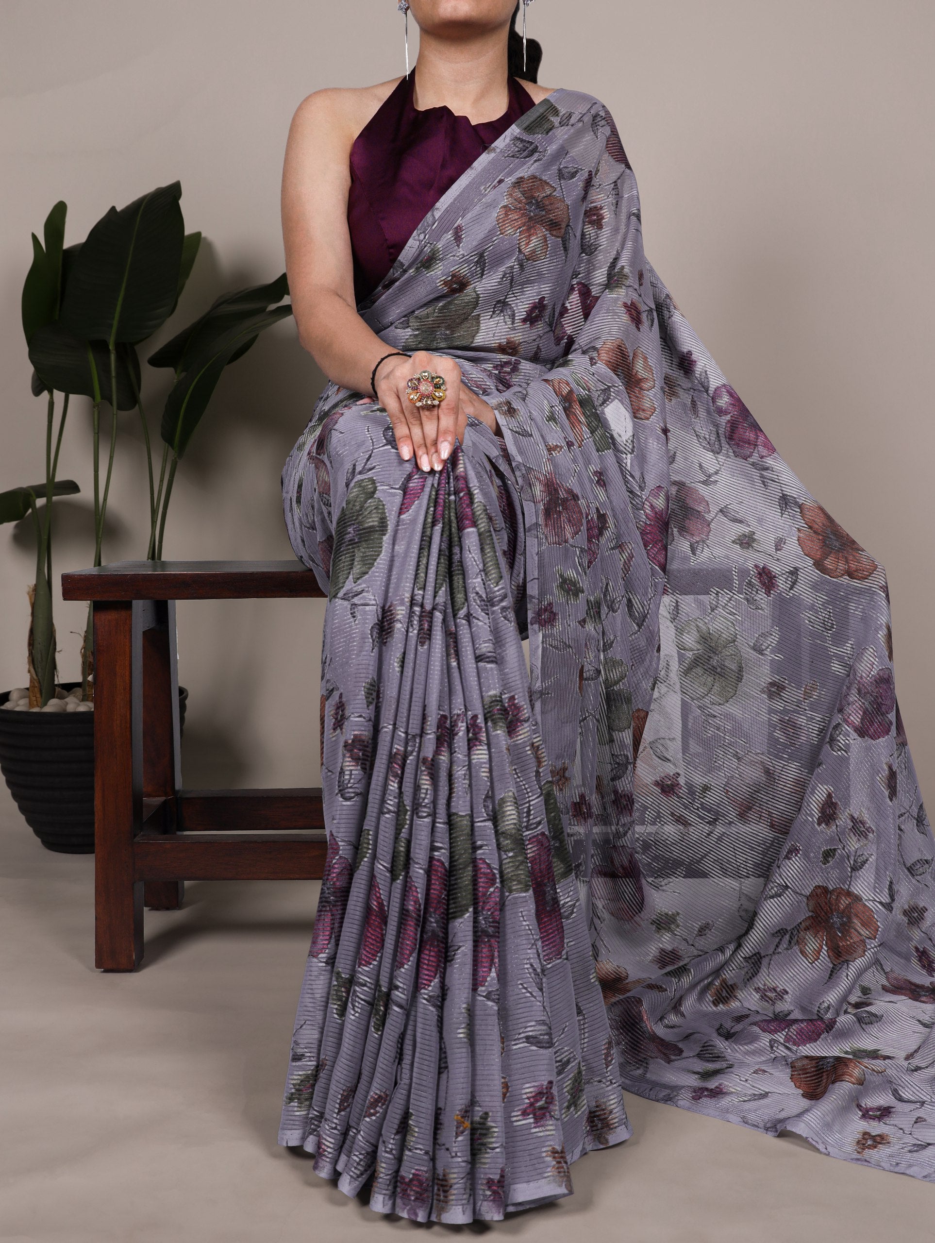 Flaunt your festive side with the glow of Lurex Brasso and the grace of floral prints