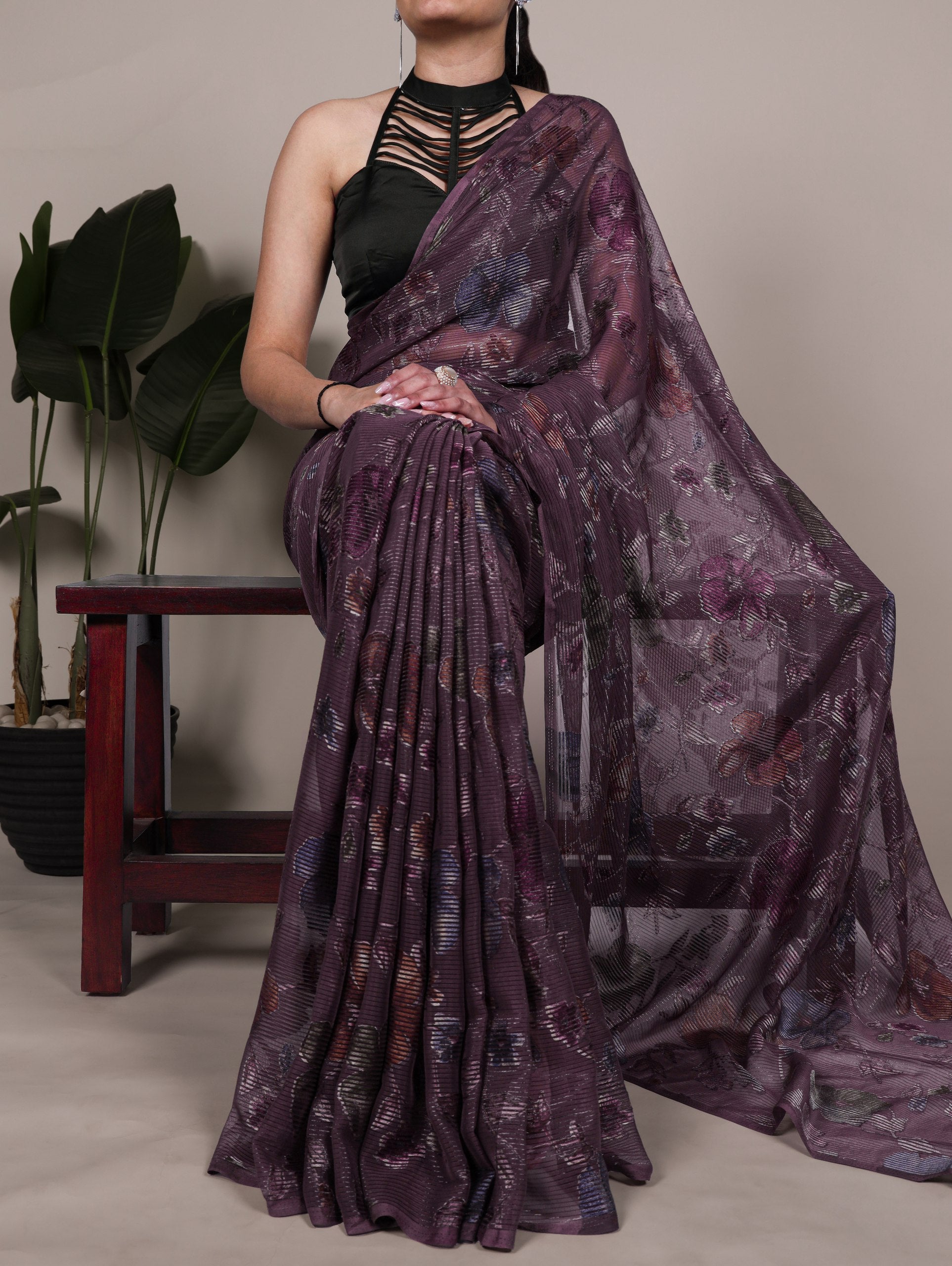 Flaunt your festive side with the glow of Lurex Brasso and the grace of floral prints