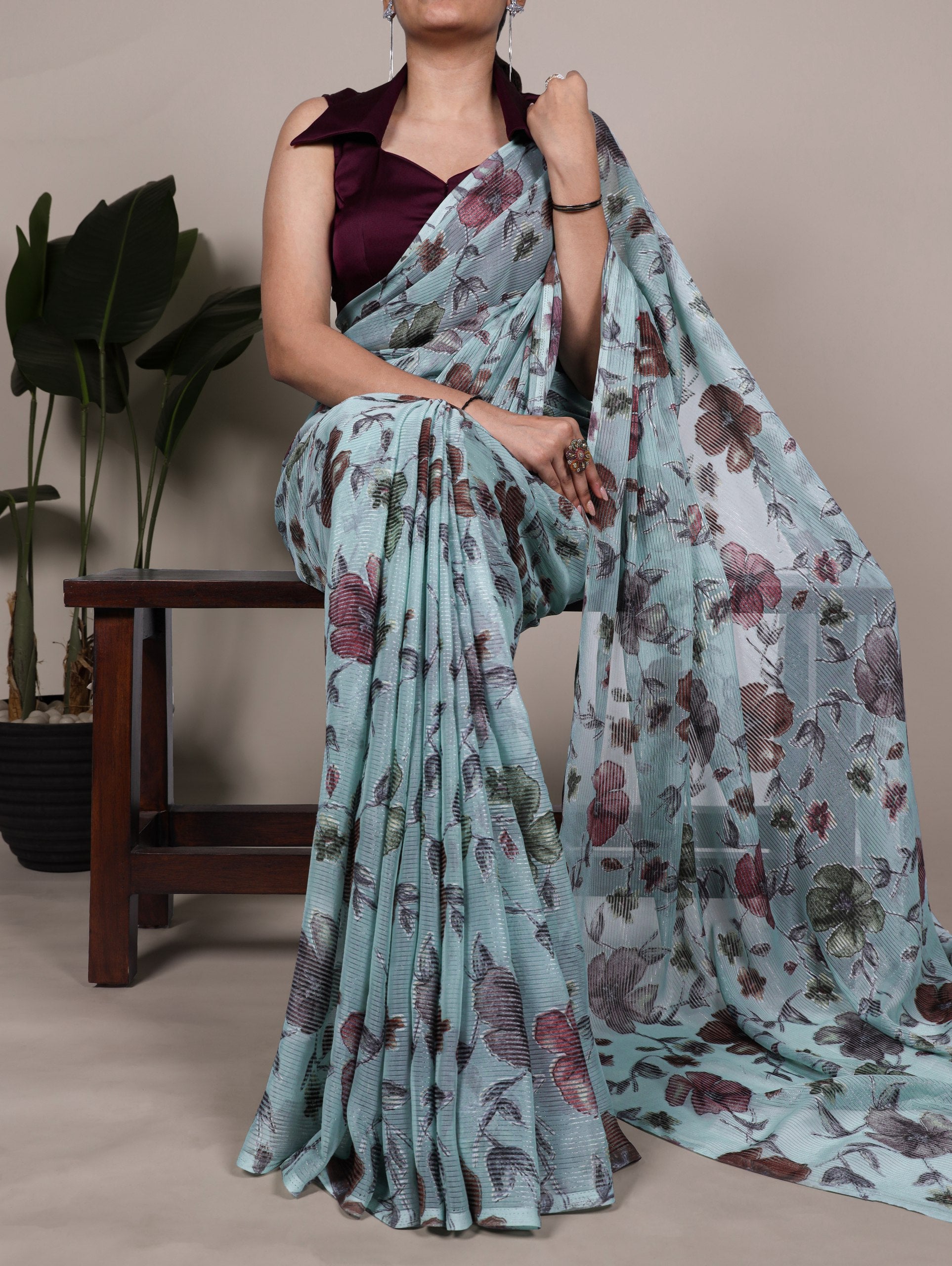 Flaunt your festive side with the glow of Lurex Brasso and the grace of floral prints