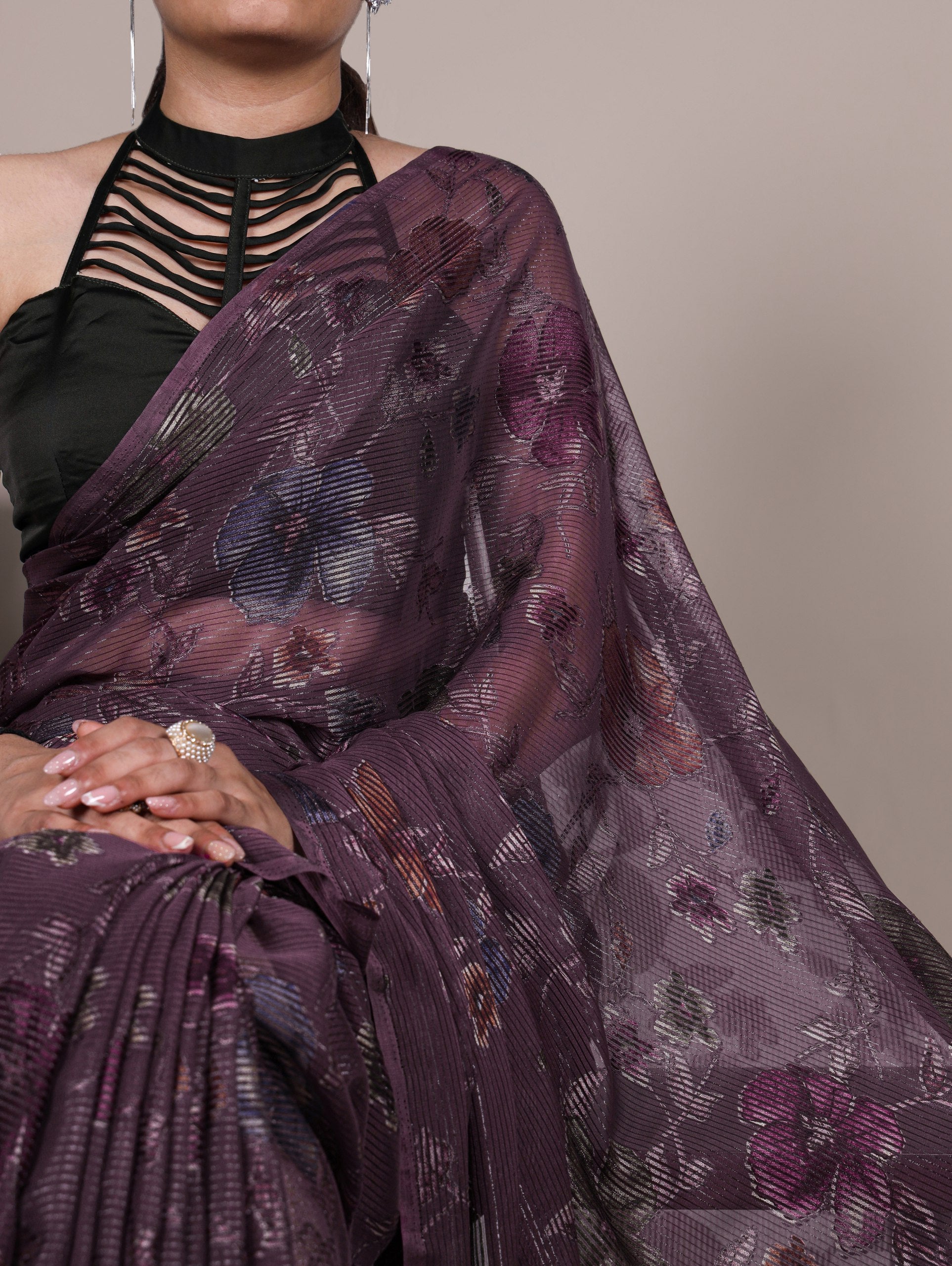 Flaunt your festive side with the glow of Lurex Brasso and the grace of floral prints