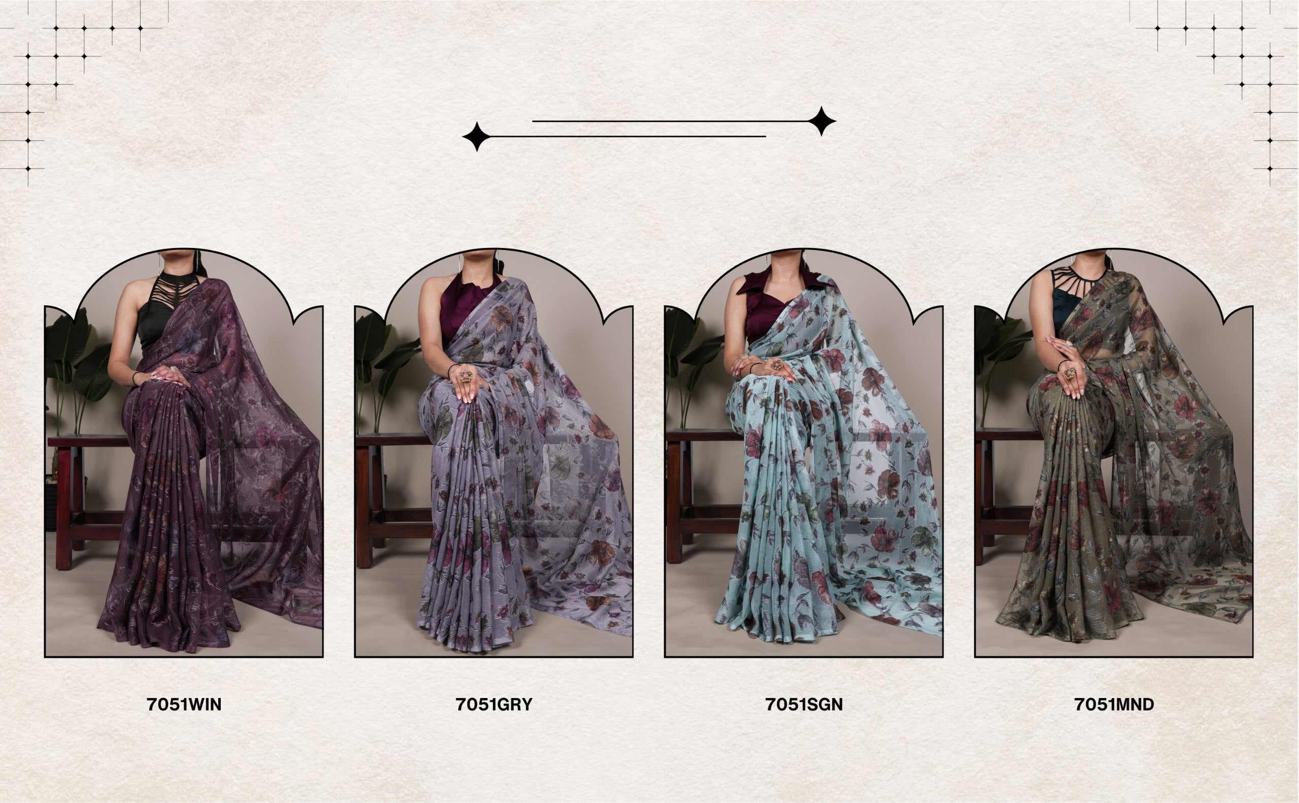 Flaunt your festive side with the glow of Lurex Brasso and the grace of floral prints