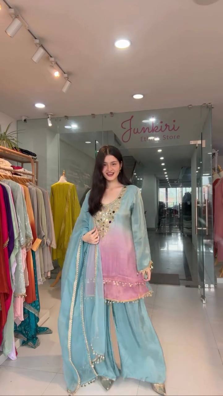 TRENDING REAL MIRROR WORK DRESS