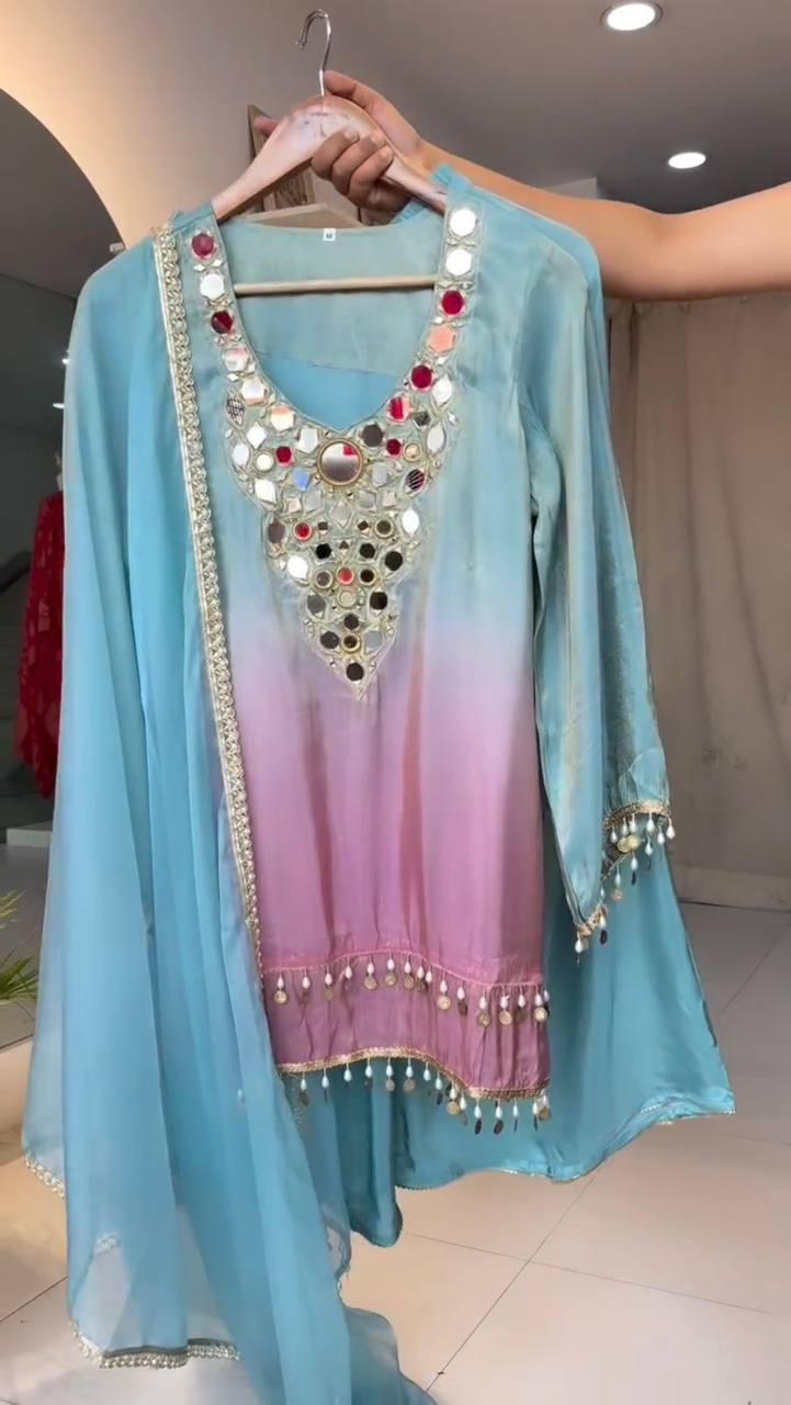 TRENDING REAL MIRROR WORK DRESS