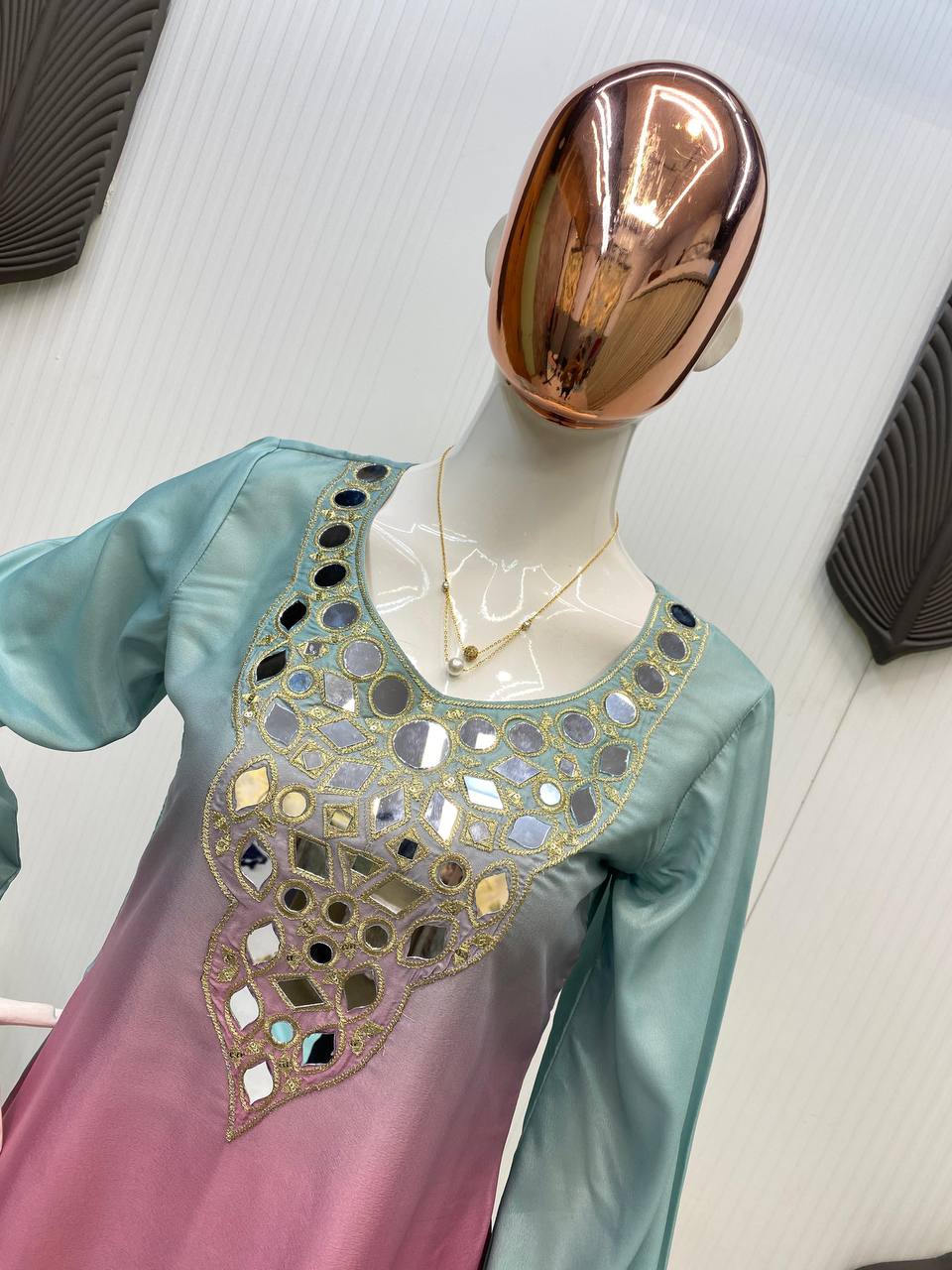TRENDING REAL MIRROR WORK DRESS