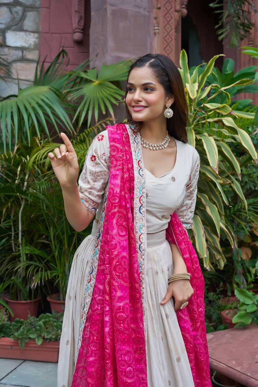 FESTIVAL LEHENGA CHOLI ( FULL STITCHED )