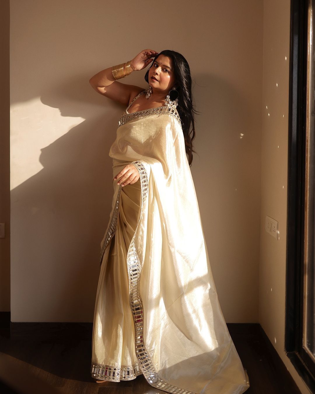 Mirror Work Saree