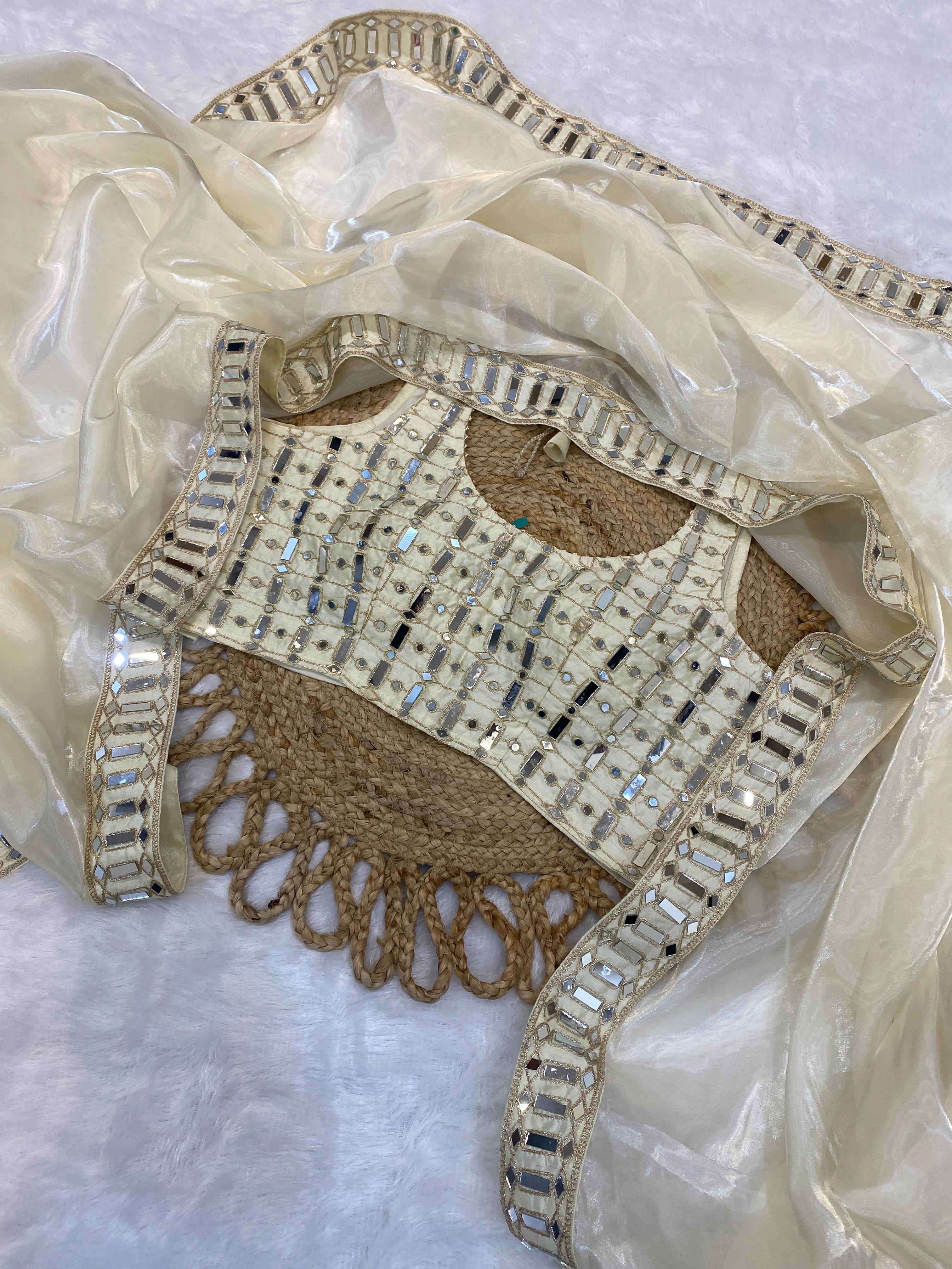 Mirror Work Saree