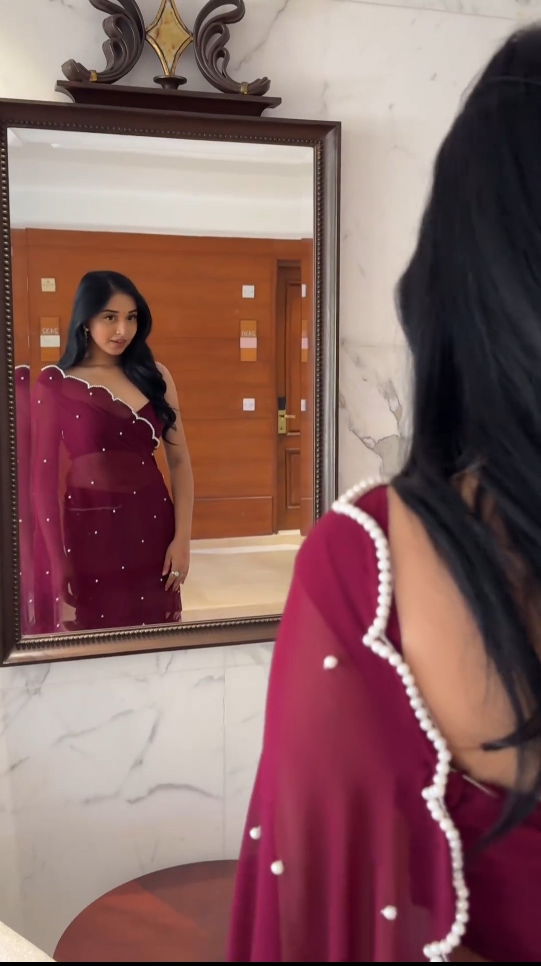 Beautiful Handwork Readu To Wear Saree