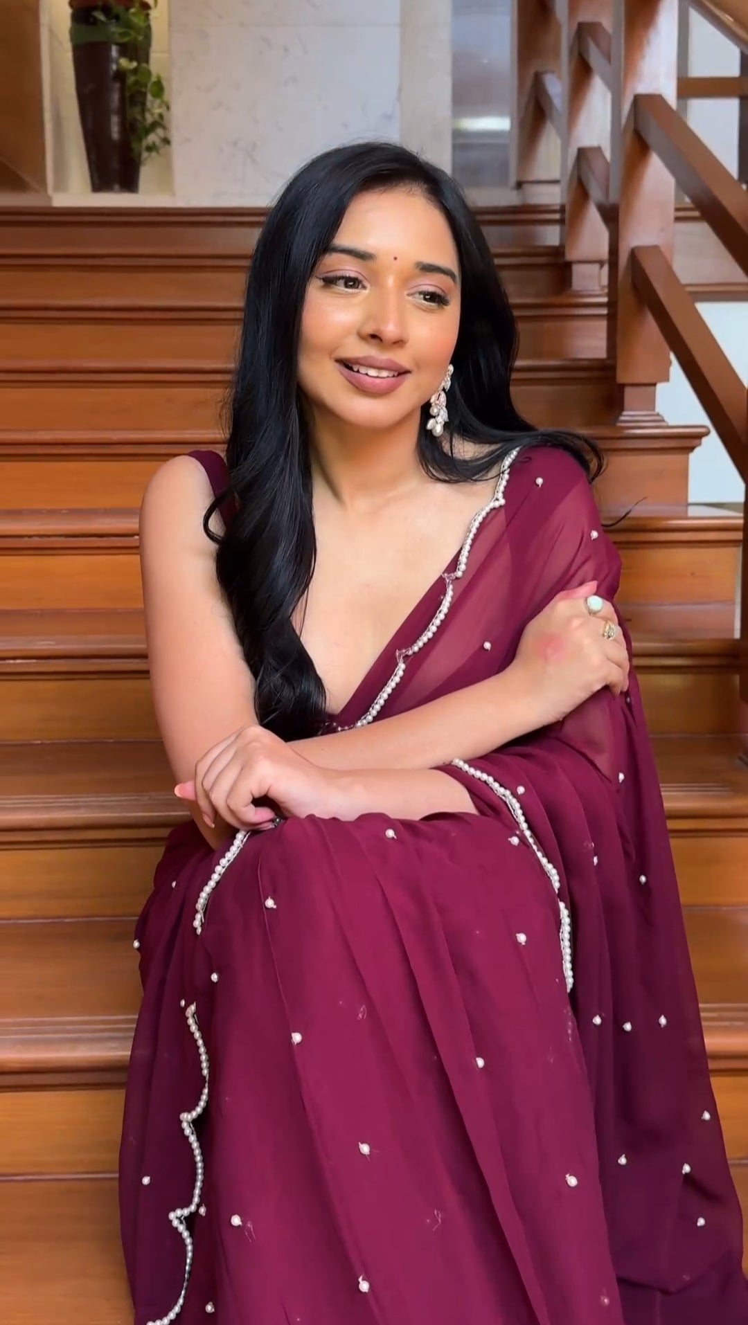 Beautiful Handwork Readu To Wear Saree