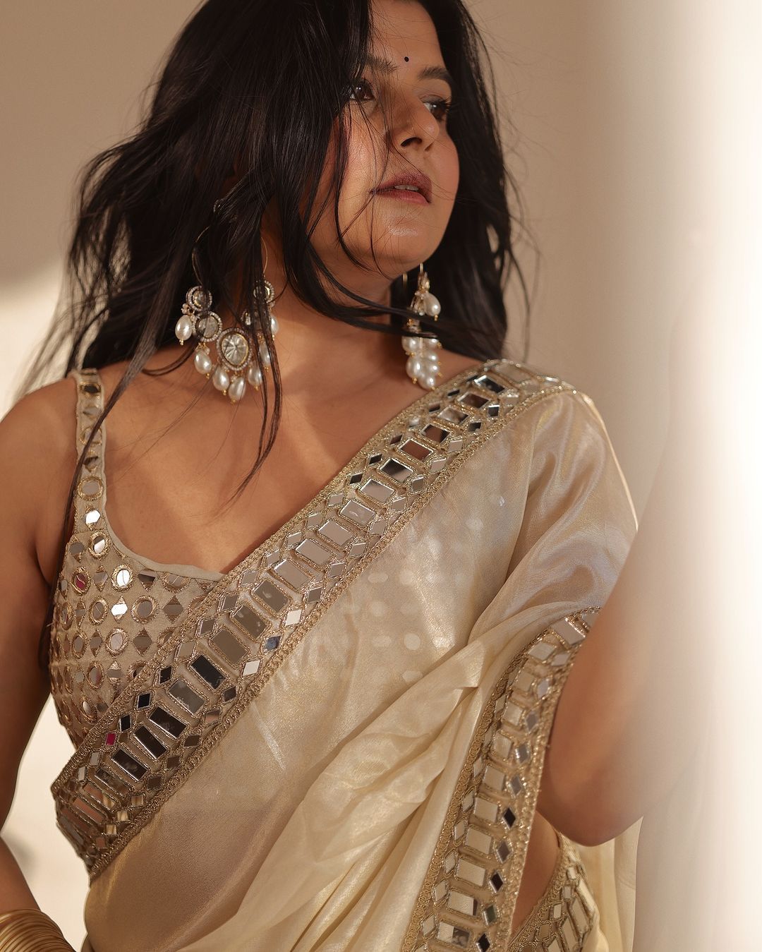 Mirror Work Saree