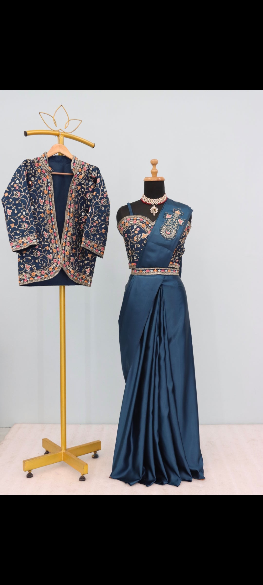 PRE DRAPE SAREE WITH STITCHED JACKET