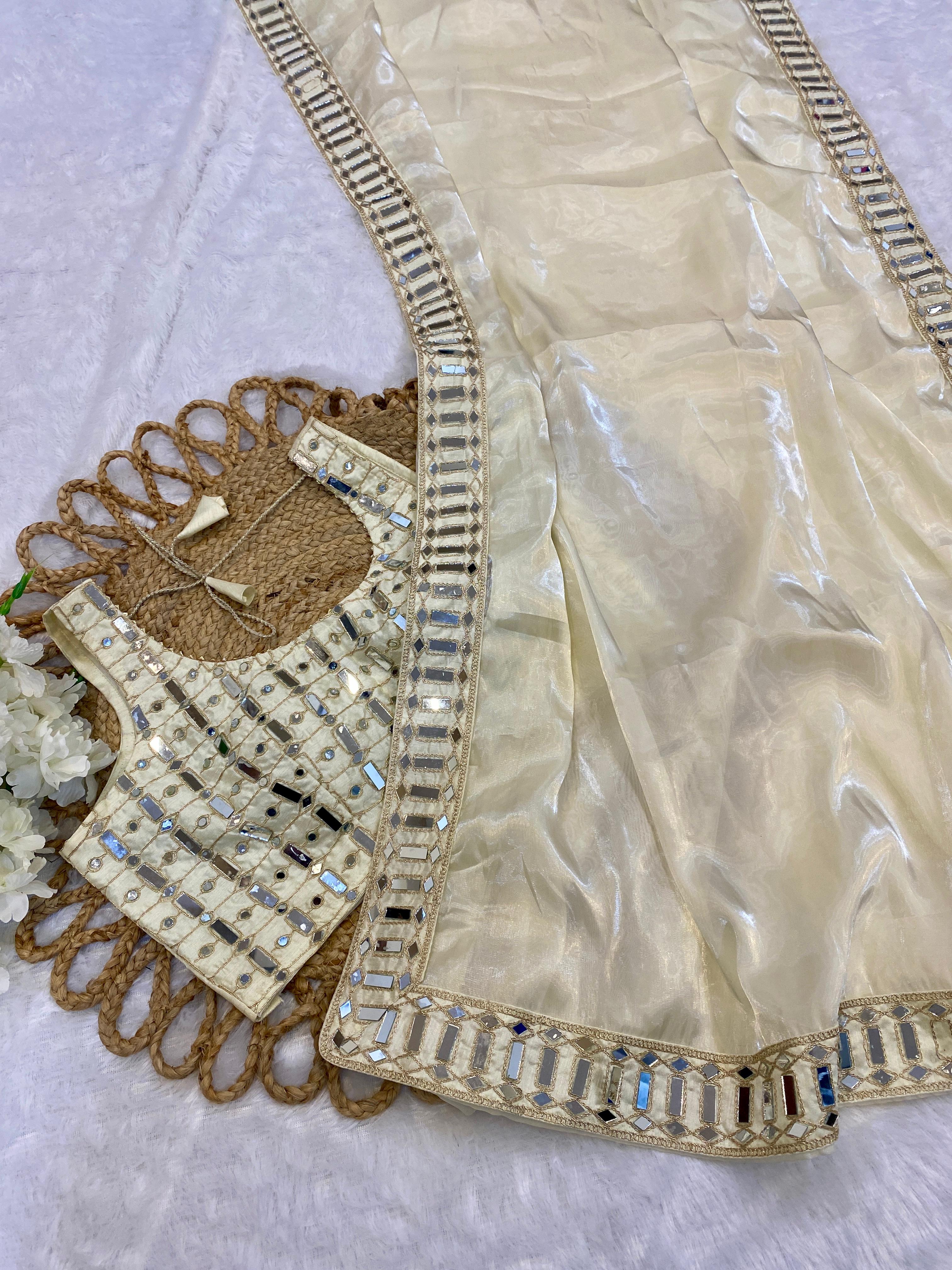 Mirror Work Saree