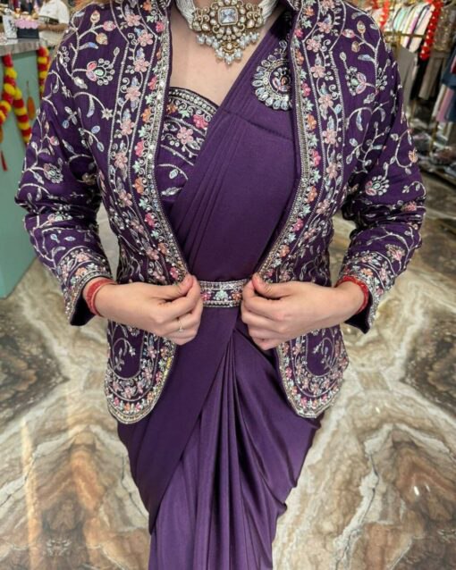 PRE DRAPE SAREE WITH JACKET