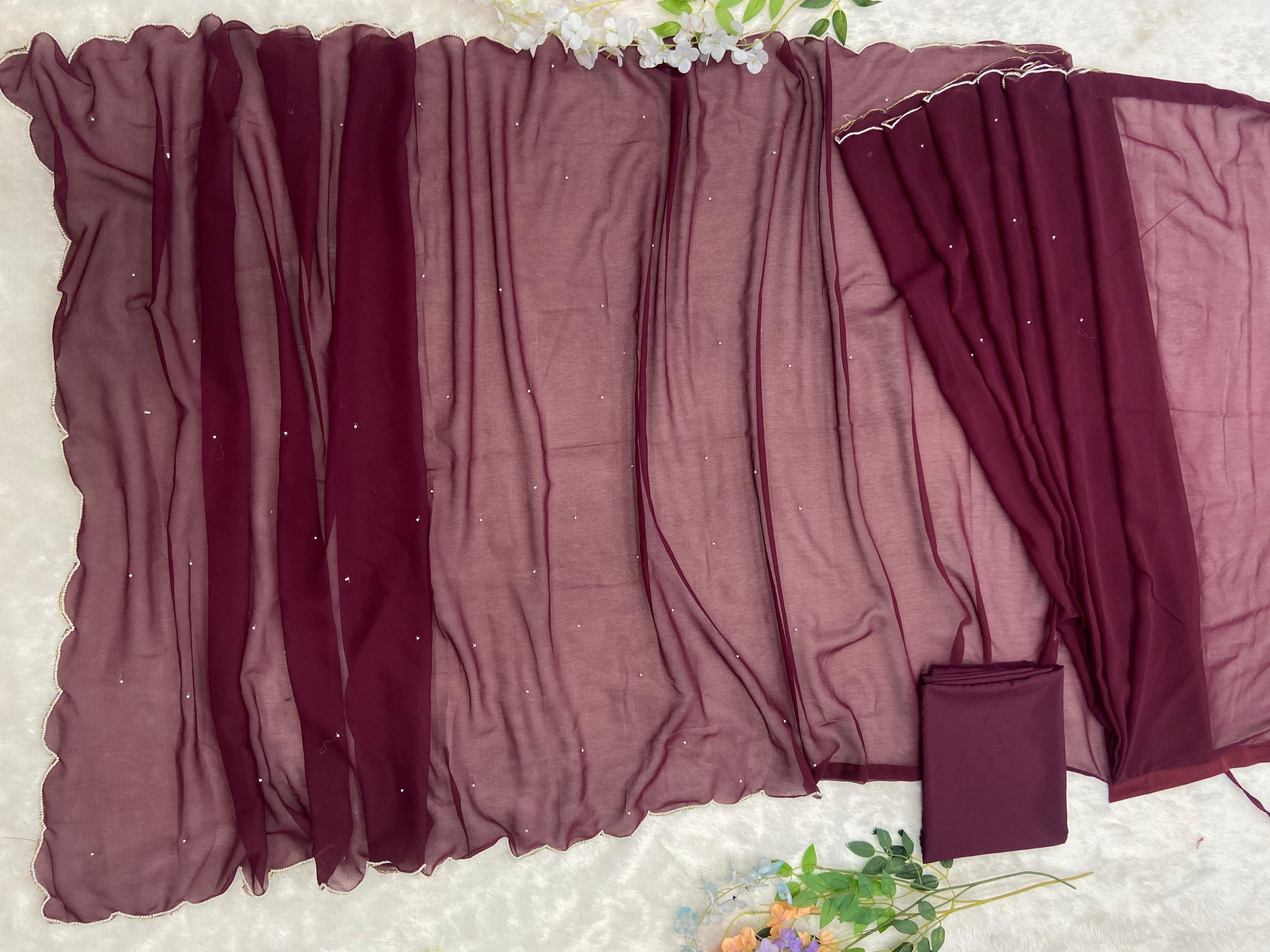 Beautiful Handwork Readu To Wear Saree