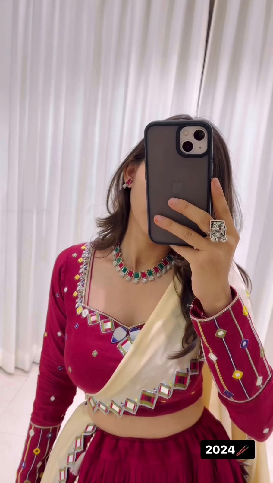 Real Mirror Work Lehenga