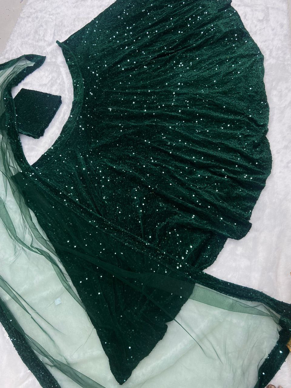 Bottle Green Lehenga