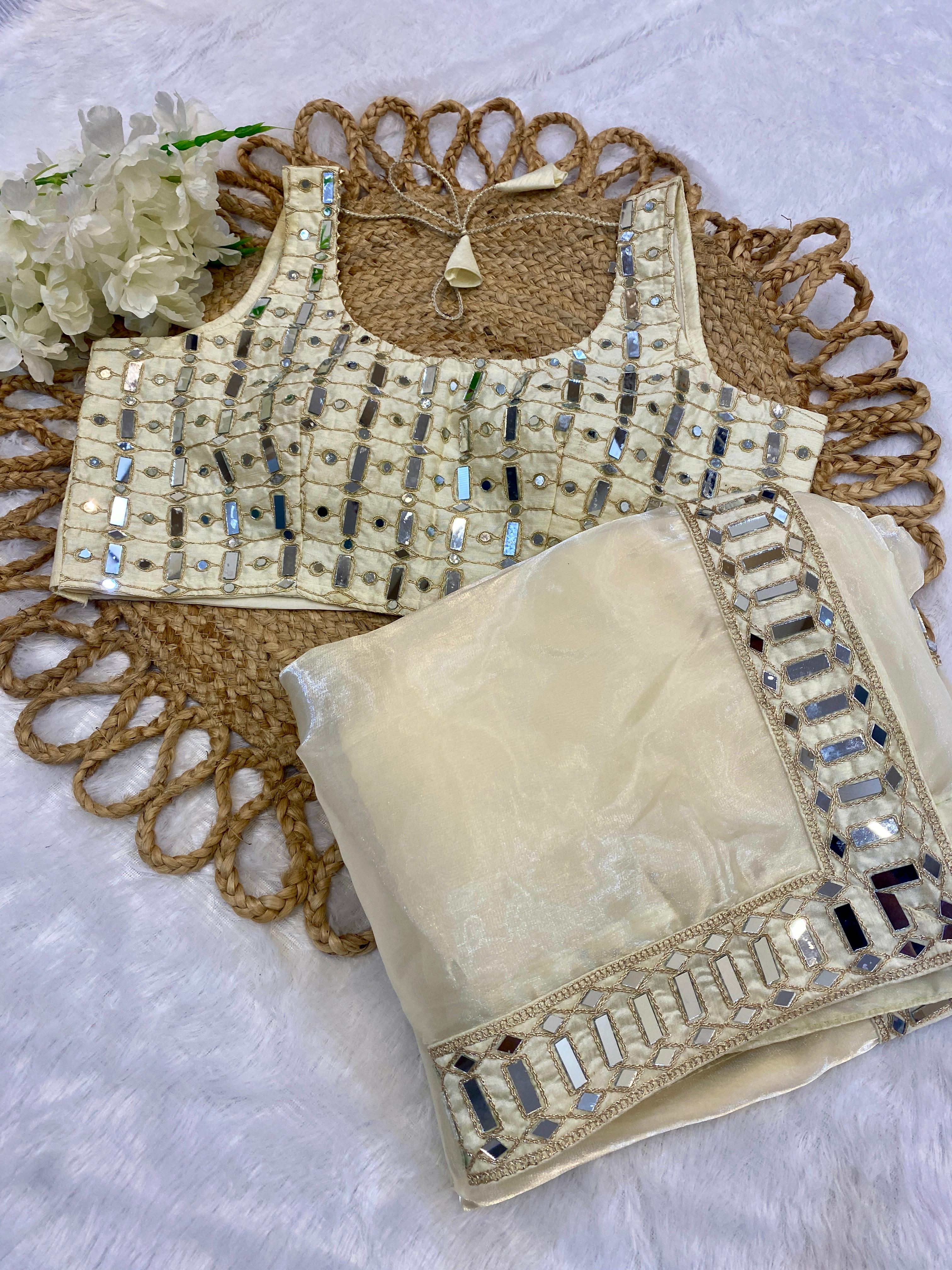 Mirror Work Saree